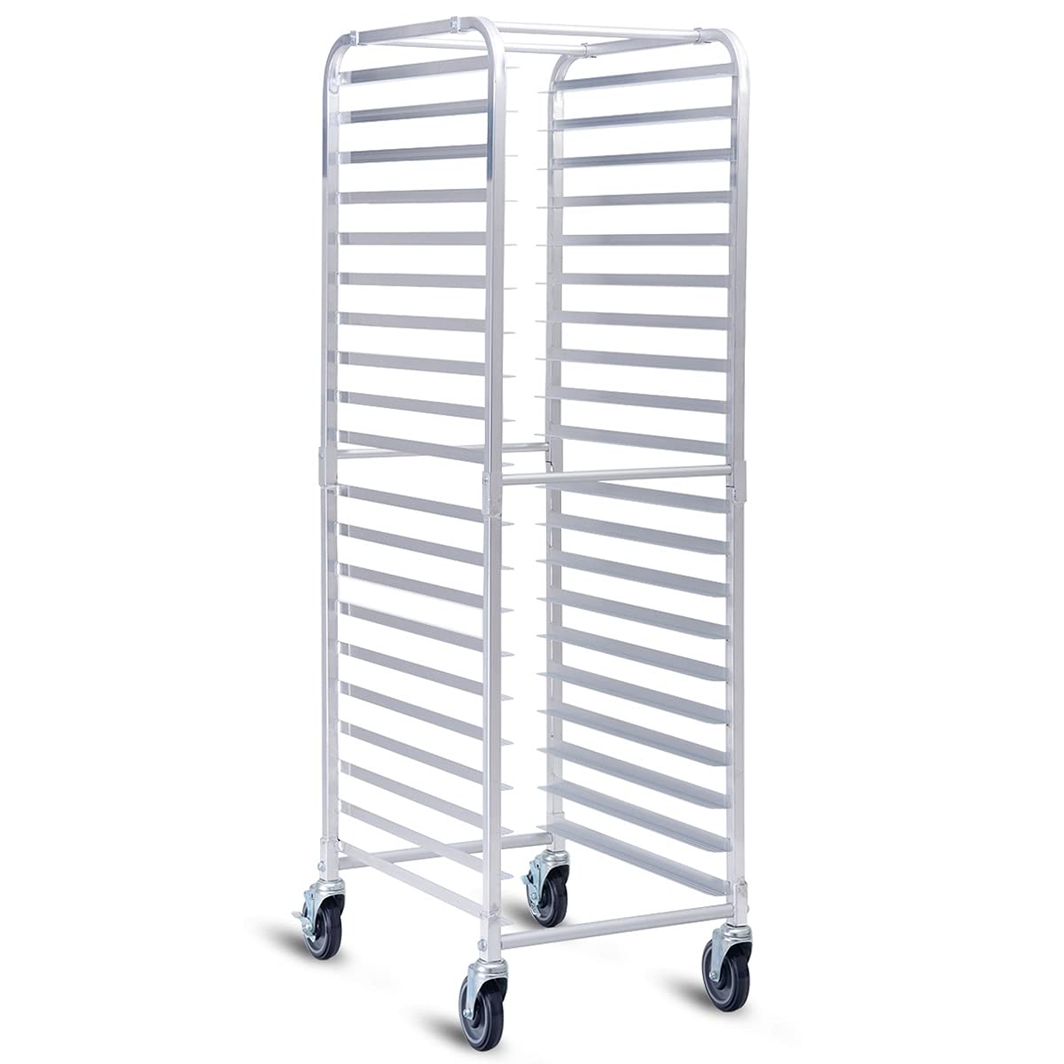 20-Tier Heavy Duty Aluminum Sheet Pan Rack - Commercial Bread Bun Pan Organizer for 18