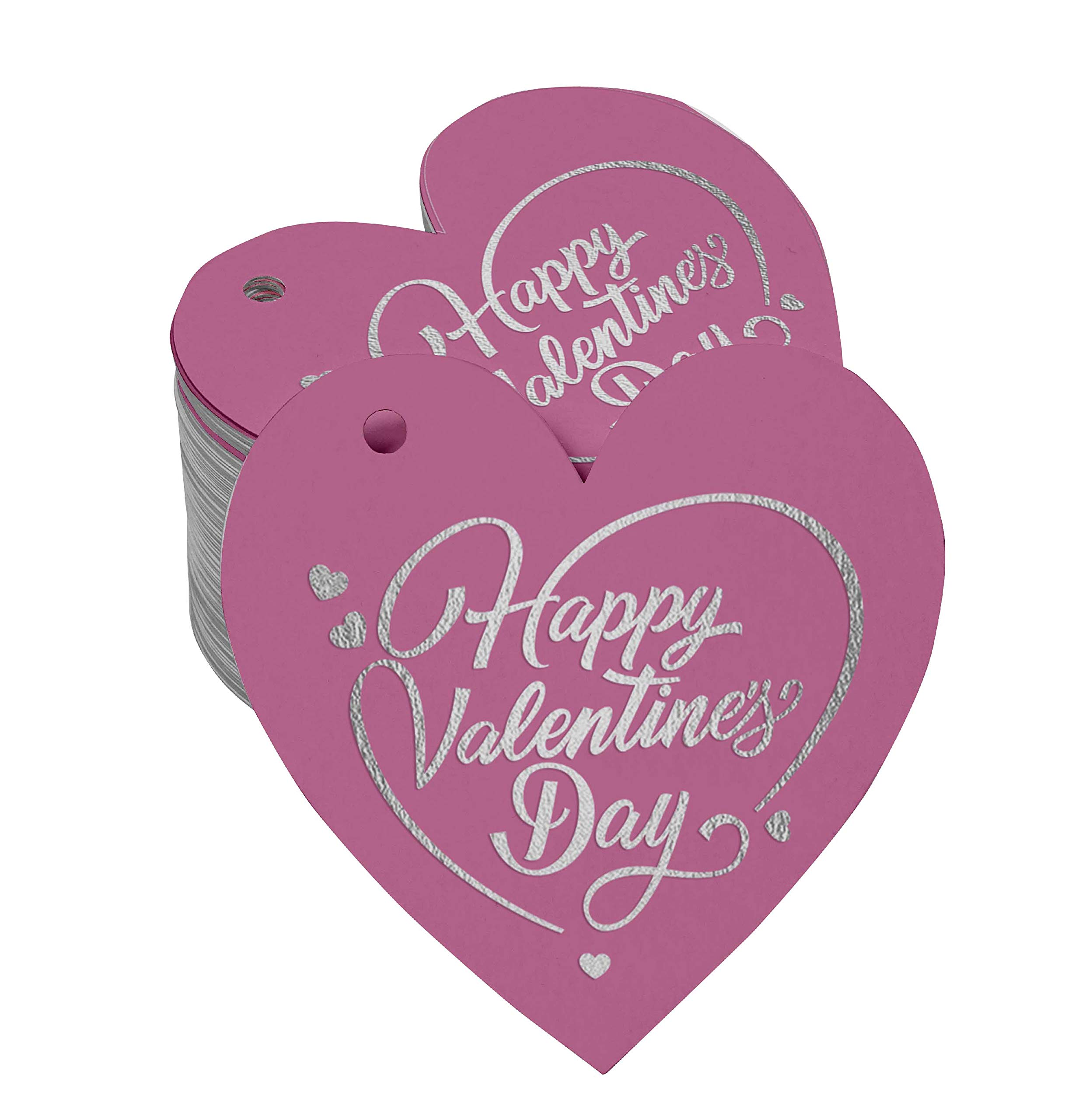 50pcs Real Silver Foil Valentine's Day Gift Tags - Elegant Hanging Favor Tags for Wedding Favors, Party Decorations & DIY Crafts (2.5