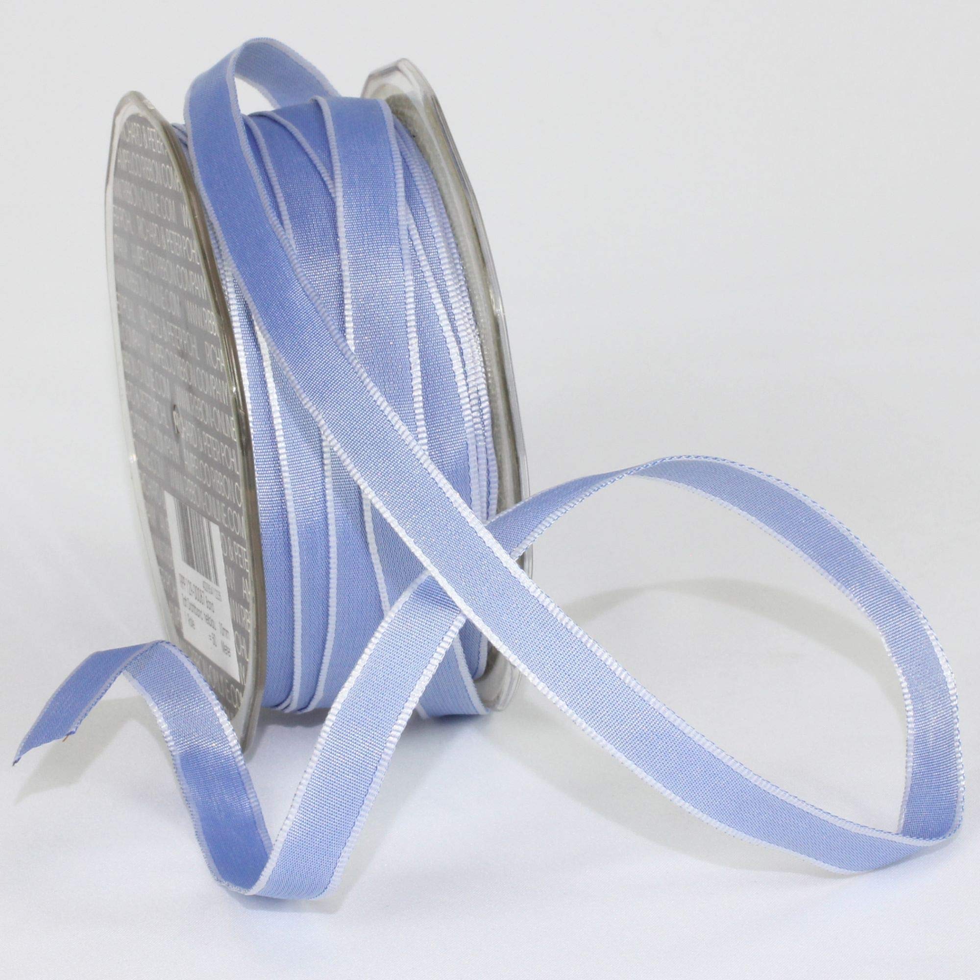 Light Blue Taffeta Wired Craft Ribbon - 9.5mm x 108 Yards for Gift Wrapping, Floral Arrangements & DIY Projects | Premium Decorative Ribbon for Weddings, Parties & Home Decor