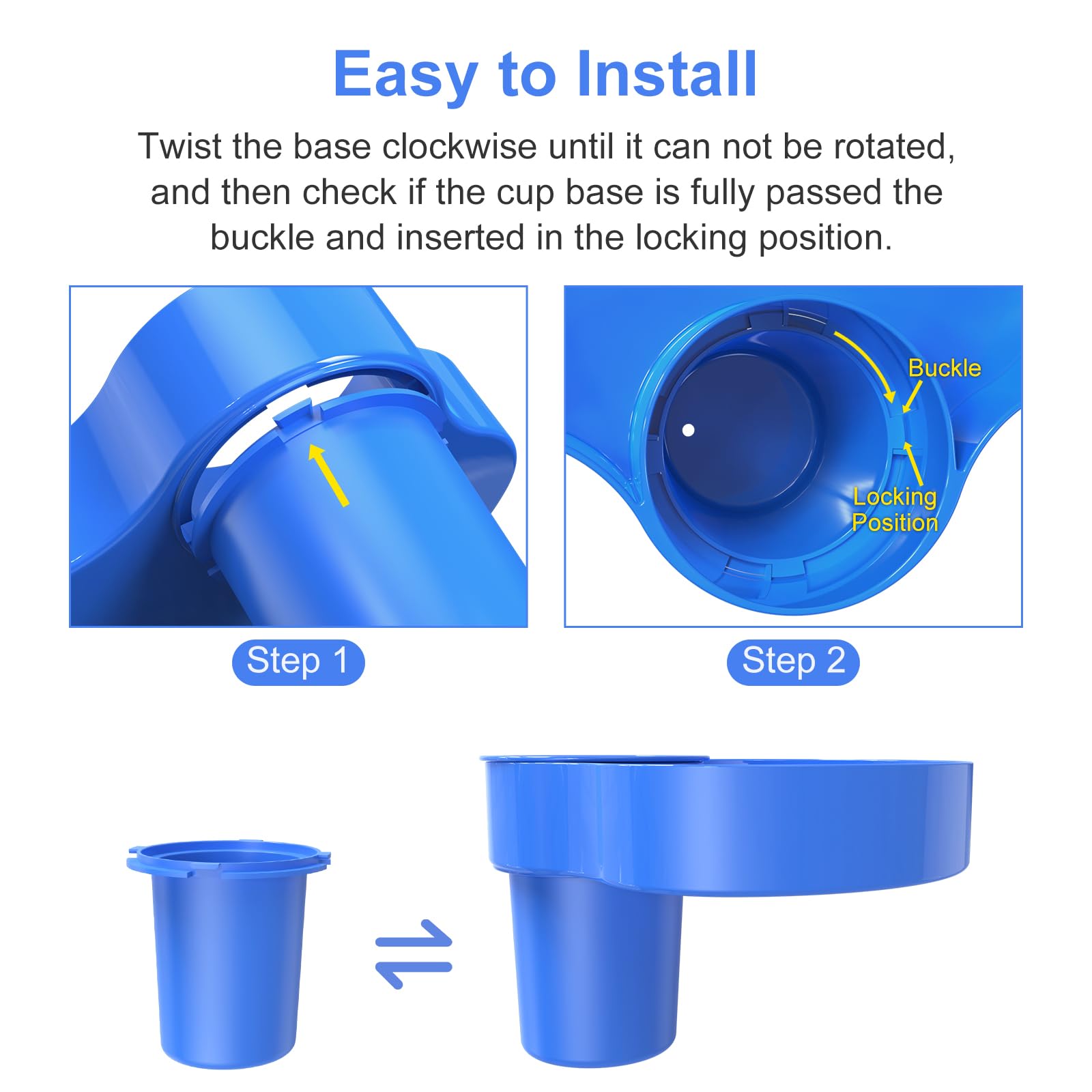 **Kids Car Seat Travel Tray with 2 Cup Holders - Portable Snack Tray for Toddlers, Baby Stroller & Road Trips - Blue | Durable & Spill-Proof for Eating, Play & Travel Essentials**
