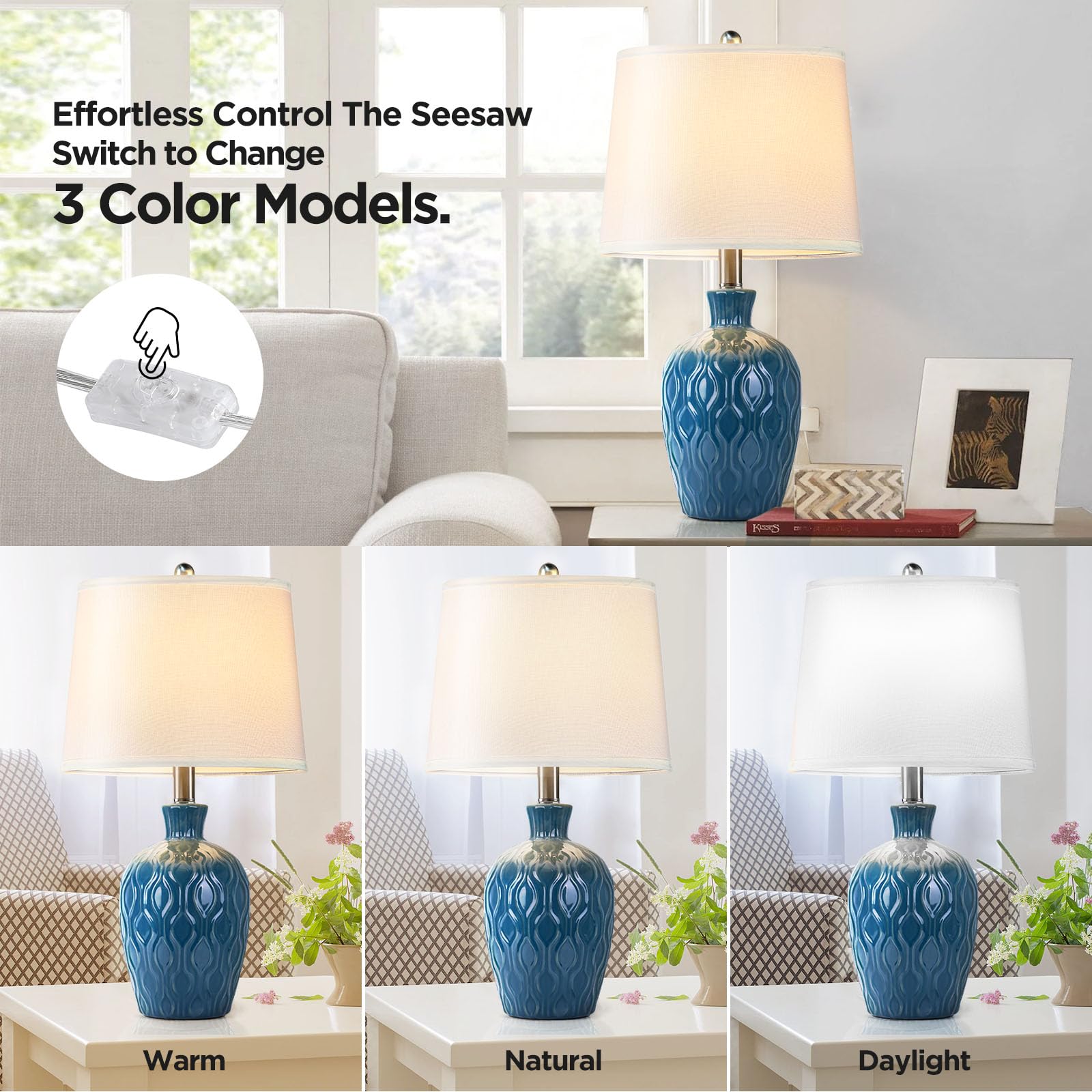 Vintage Ceramic Table Lamps Set of 2 - 21