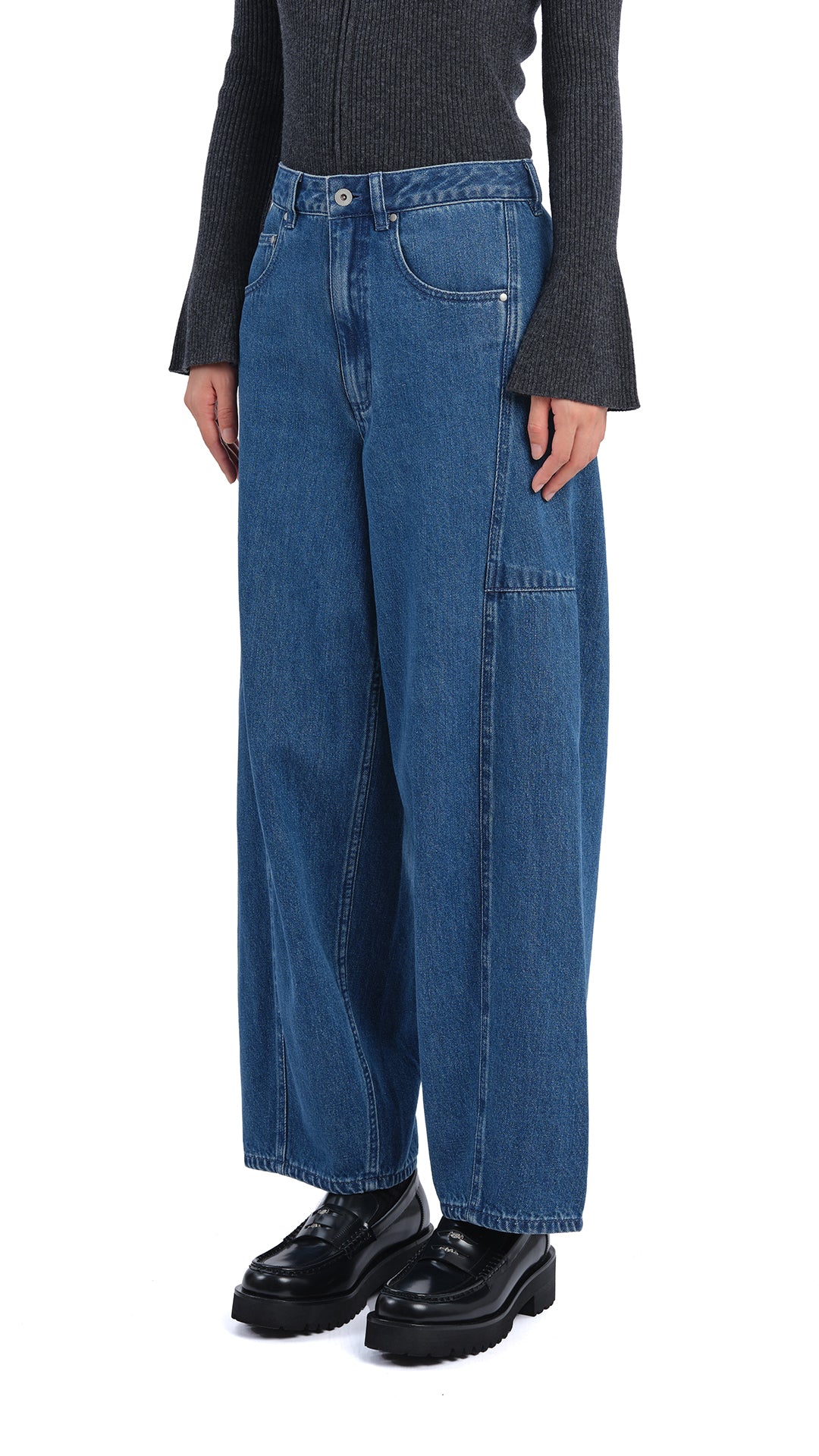 3D Balloon Jeans for Women - High Waisted Baggy Denim Pants with Elastic Waistband | Trendy Streetwear, Casual Outfit & Party Fashion