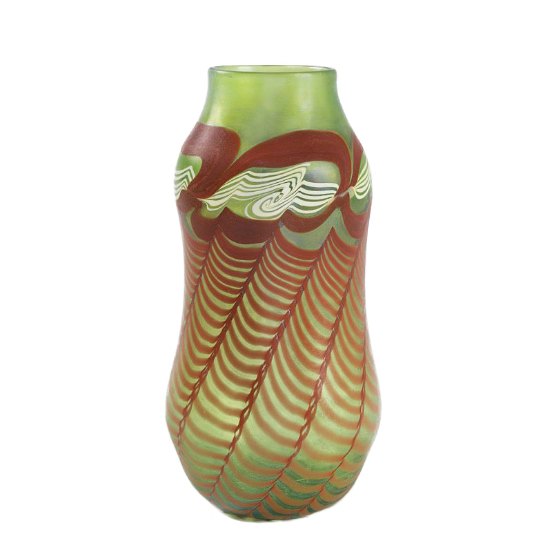 Tiffany Studios New York Handcrafted Favrile Glass Vase - Art Nouveau Home Decor for Living Room, Dining Table & Luxury Gift