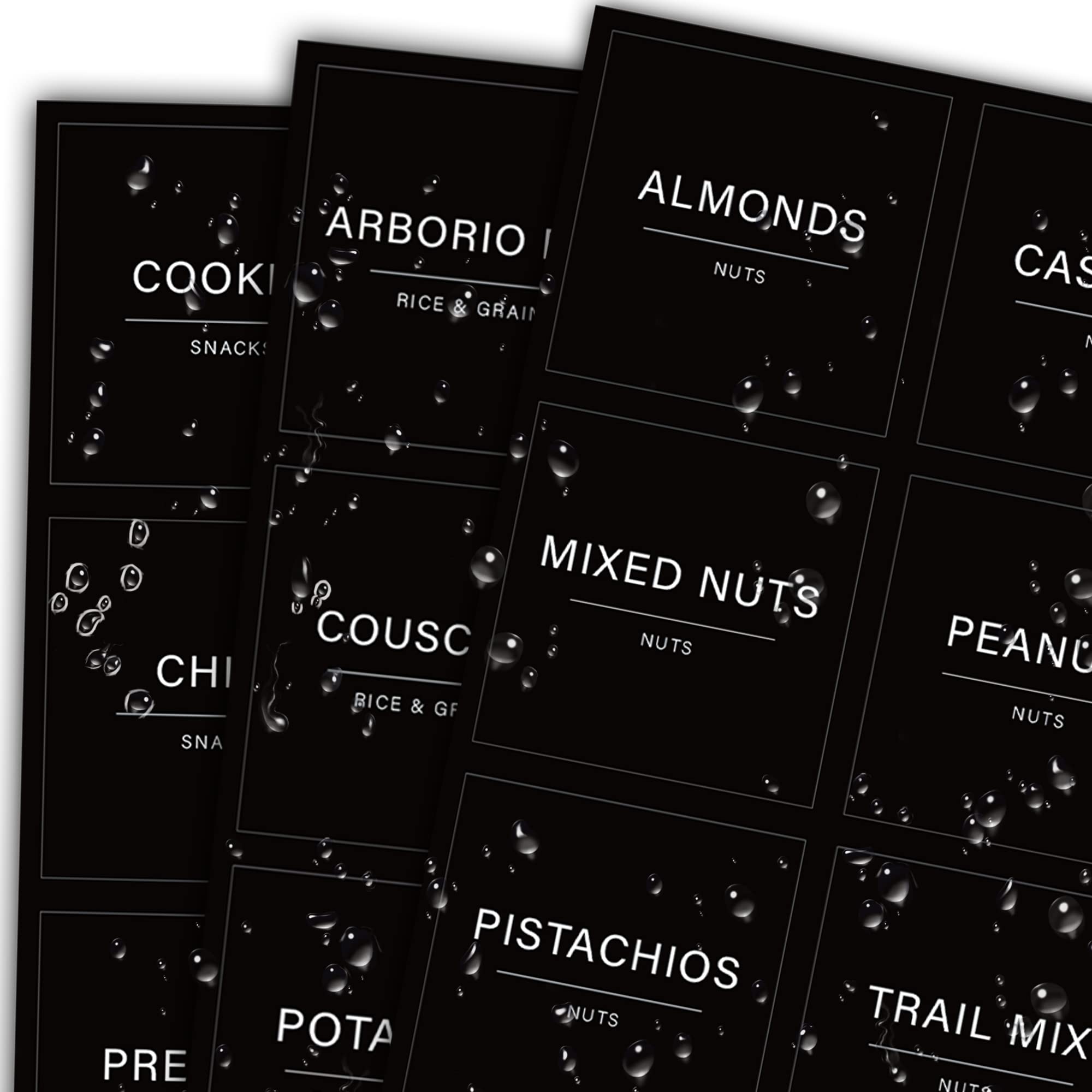166 Minimalist Black & White Kitchen Pantry Labels for Food Containers, Storage Bins & Organizers - Perfect for Home, Office & Restaurant Use