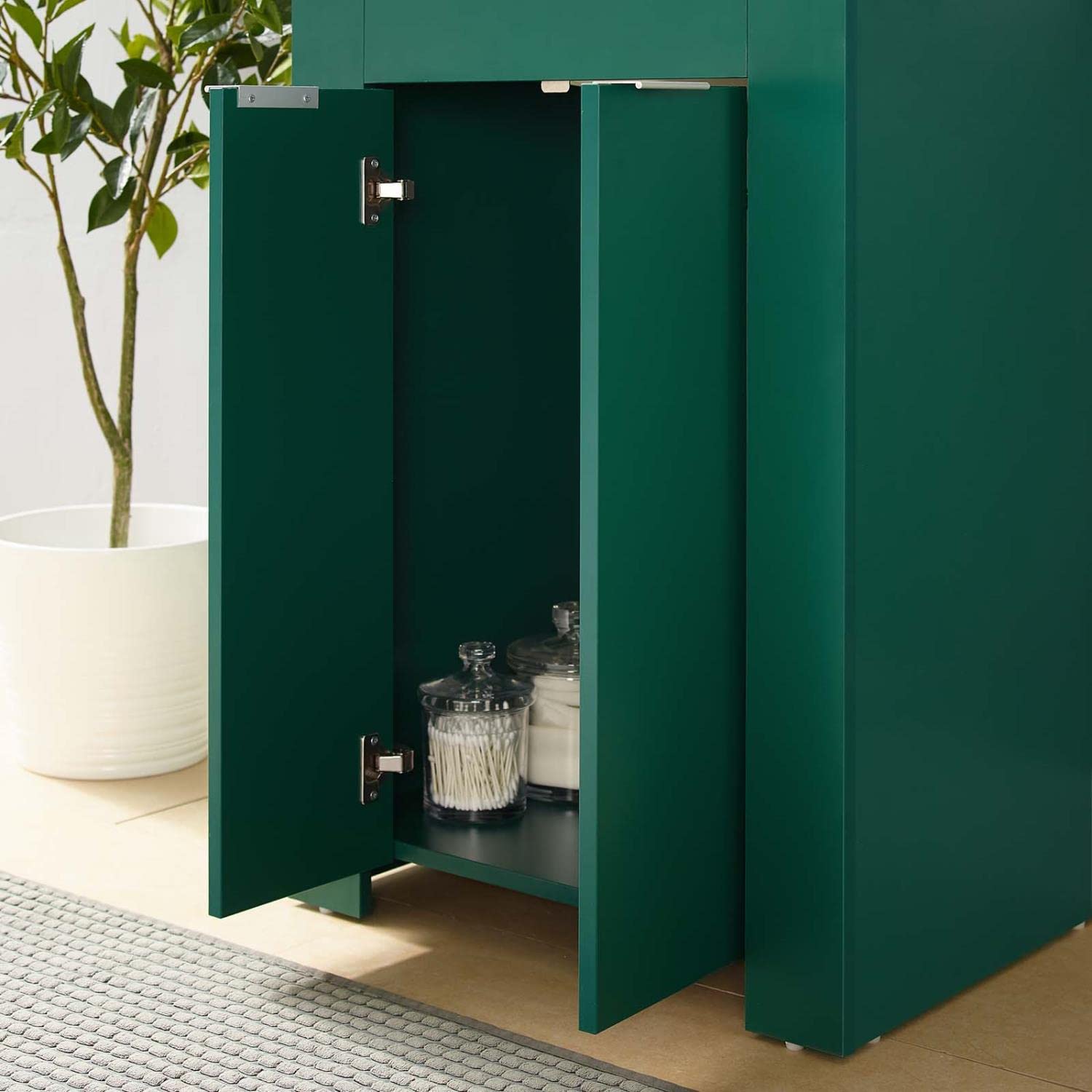 Modway Maybelle 24-Inch Bathroom Vanity with Sink - Green & White Finish for Modern Powder Rooms & Small Bathrooms
