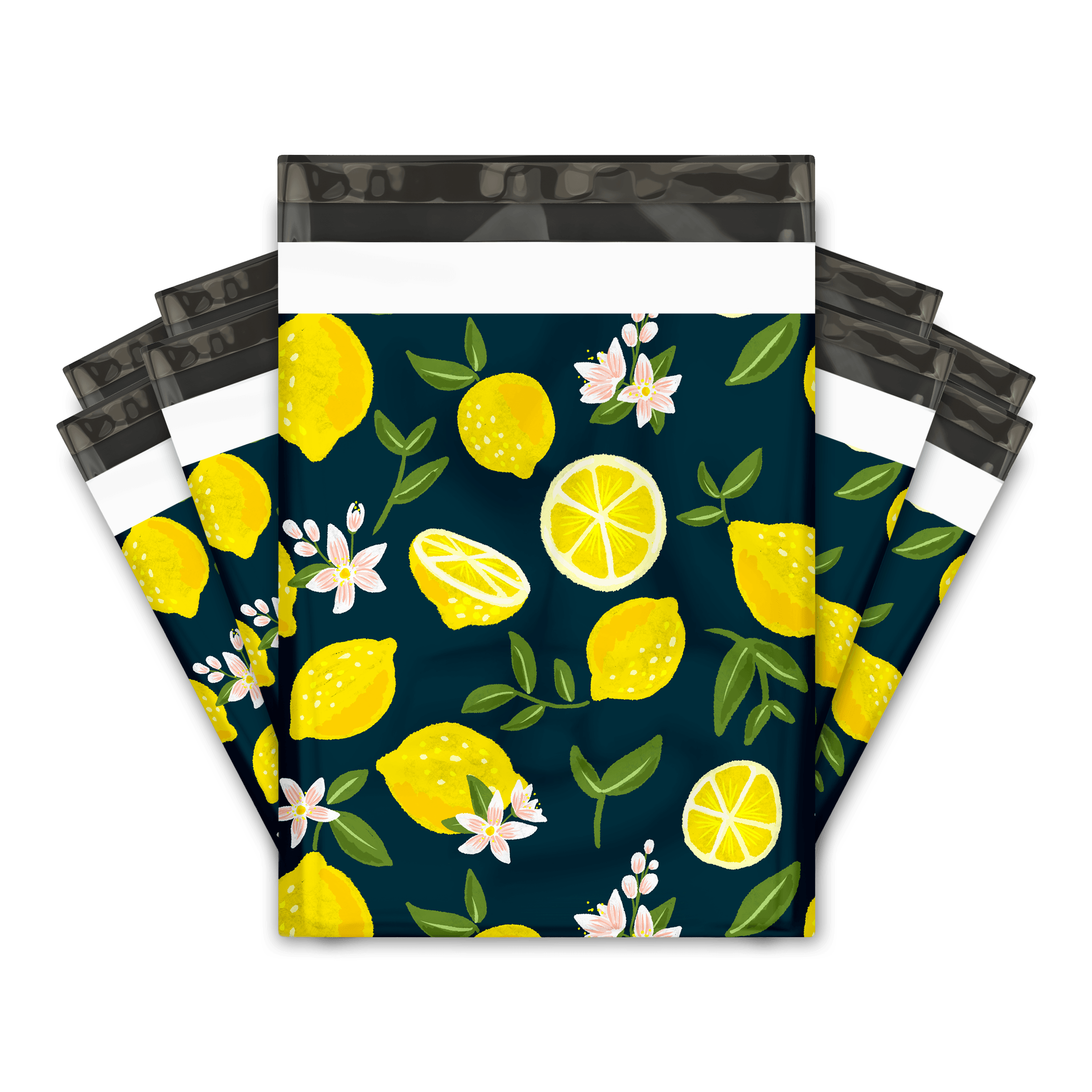 10x13 Inch Lemon Printed Poly Mailers - Waterproof Shipping Envelopes for Ecommerce, Mailing Bags with Custom Logo Option - Perfect for Online Stores, Subscription Boxes & Small Business Packaging