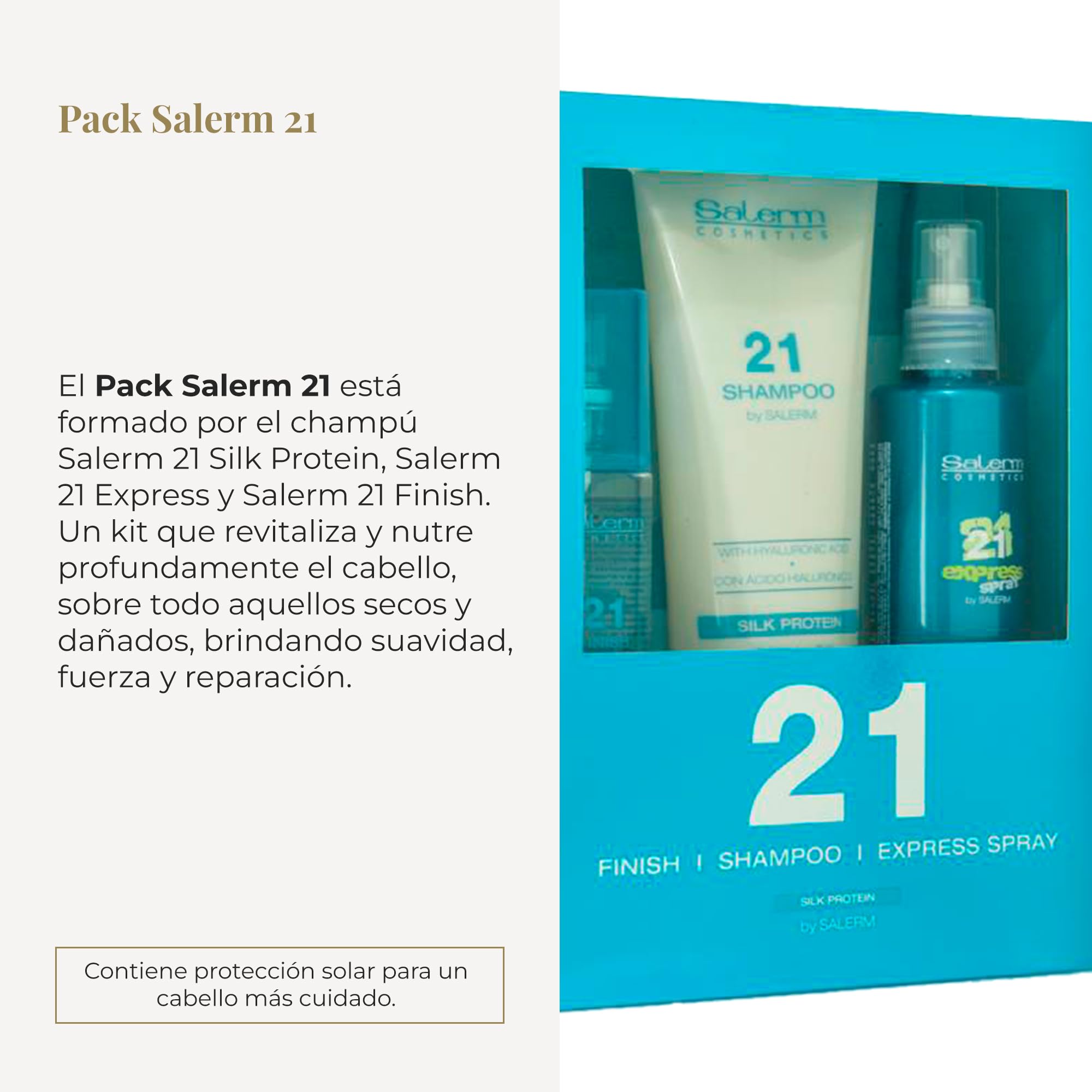 Salerm 21 Silk Protein Hair Care Gift Set - 3-Piece Repair & Shine Treatment for Damaged Hair | Perfect for Home, Salon Use & Holiday Gifting