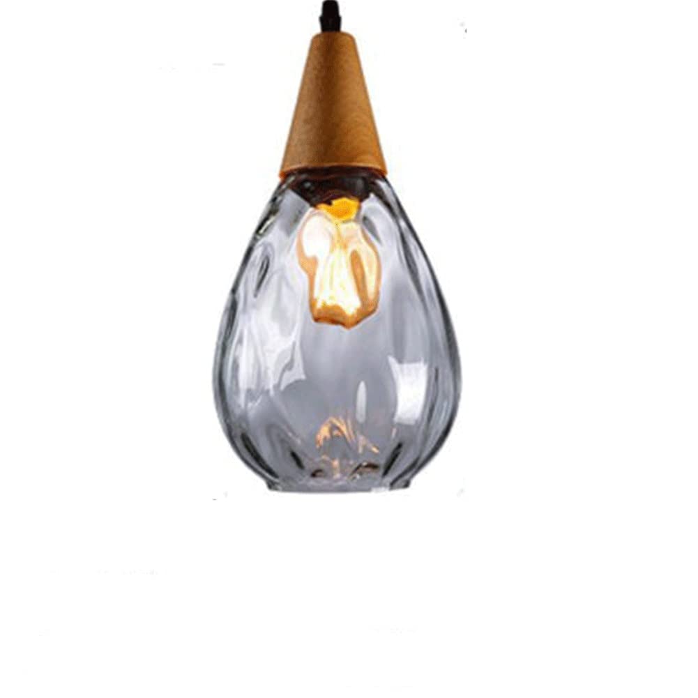 Modern Water Glass Pendant Light with Hand-Blown Shade - E27 Hanging Lamp for Kitchen Island, Cafe, Bar & Dining Room - 20x34cm Drop Ceiling Lighting (Gold) - Perfect for Indoor Home Decor & Commercial Spaces