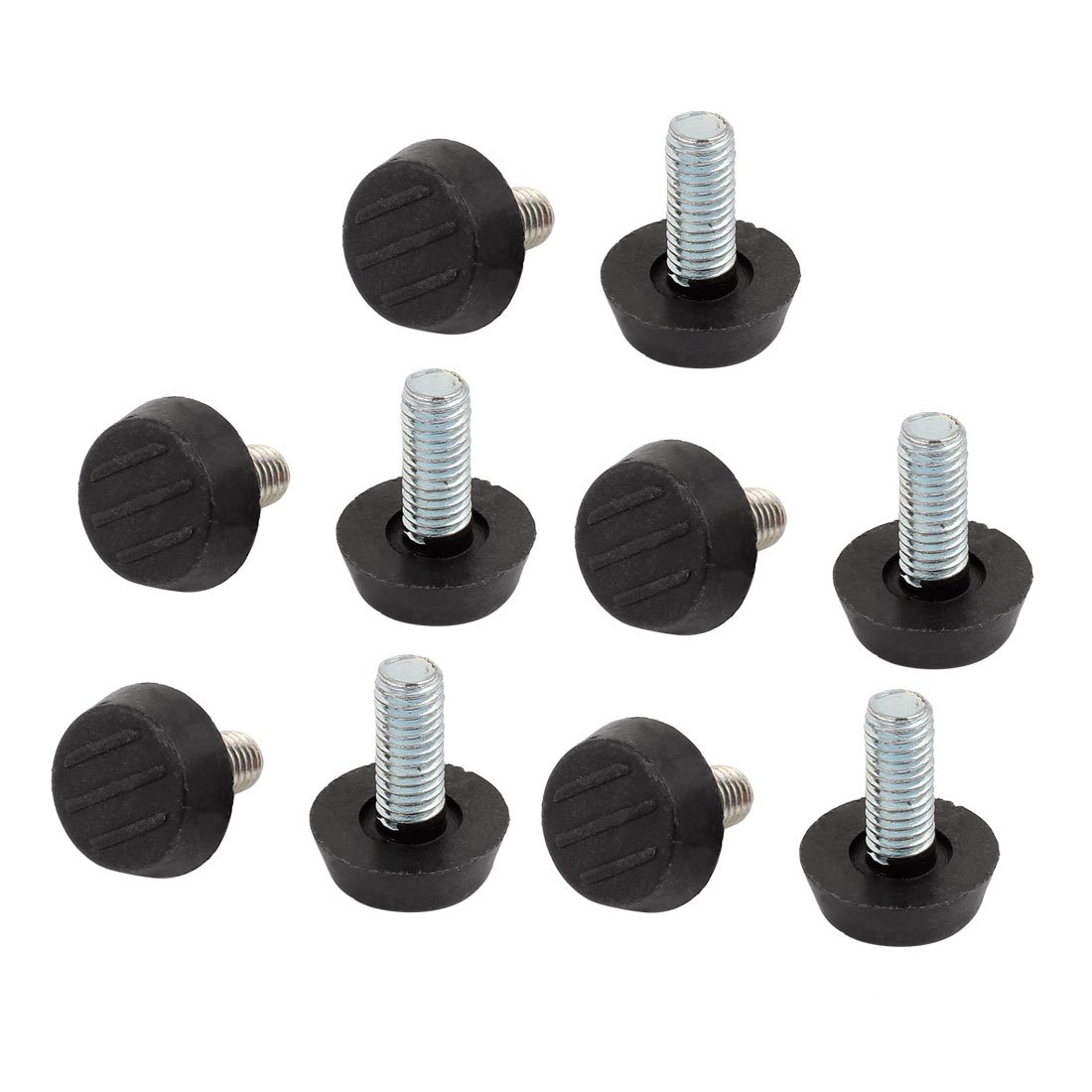IIVVERR M8x20mm Adjustable Plastic Leveling Feet for Furniture - 10 Pack (Threaded Stem, Table Levelers) - Perfect for Wobbly Tables, Chairs, Cabinets & Office Furniture Stabilization