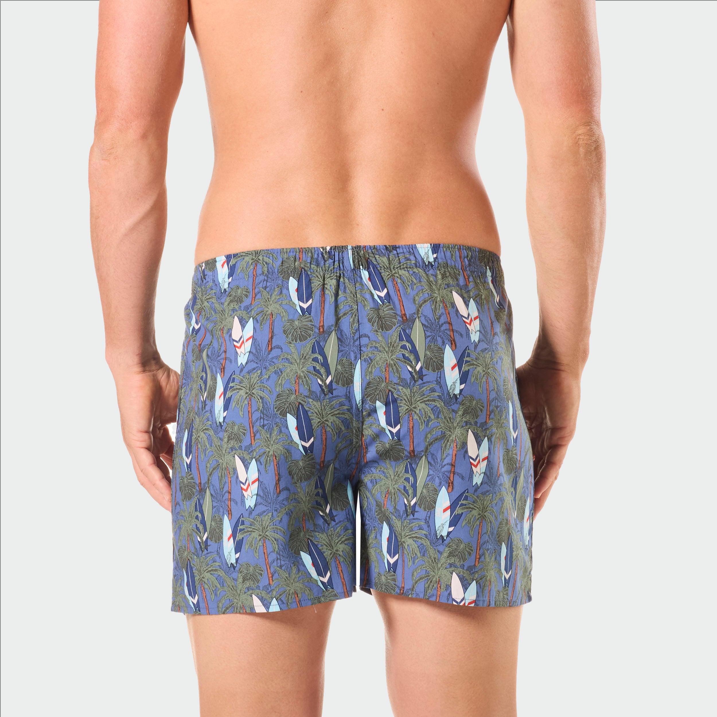Men's Bamboo Boxer Shorts with Palm Print - Soft & Breathable for Comfort - Perfect for Casual Wear, Lounging & Travel
