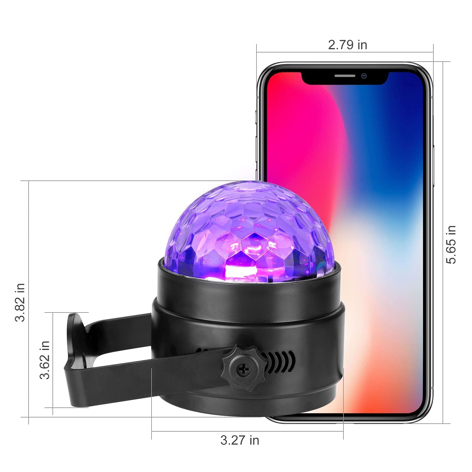 6W UV LED Black Light Disco Ball Strobe Lights - 3 Pack Sound Activated Party Lights with Remote Control for Glow Party, Halloween, Christmas & Birthday Decorations | Perfect for DJ Events, Home Decor & Dark Room Dance Parties