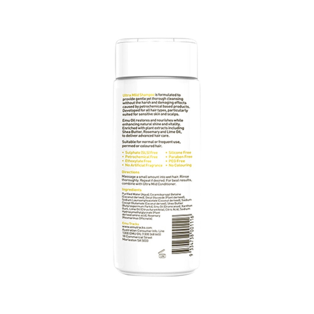 Emu Tracks Ultra Mild Emu Oil Shampoo for All Hair Types - 200ml | Gentle Cleansing & Hair Nourishment for Daily Use