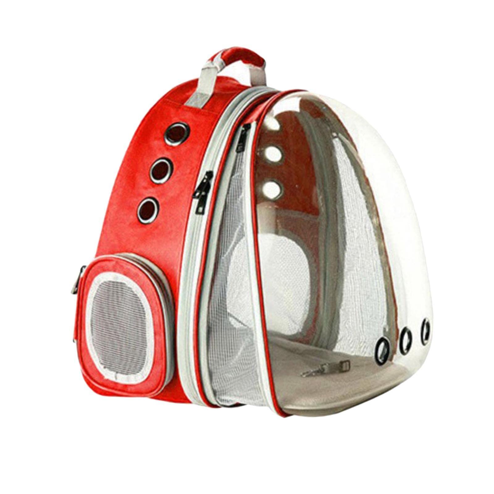 Expandable Cat Carrier Backpack with Transparent Bubble Window - Front & Back Design for Pets, Travel & Airline Approved - Red | Pet Supplies, Dog Carrier, Travel Tote | Perfect for Vet Visits, Road Trips & Airplane Travel