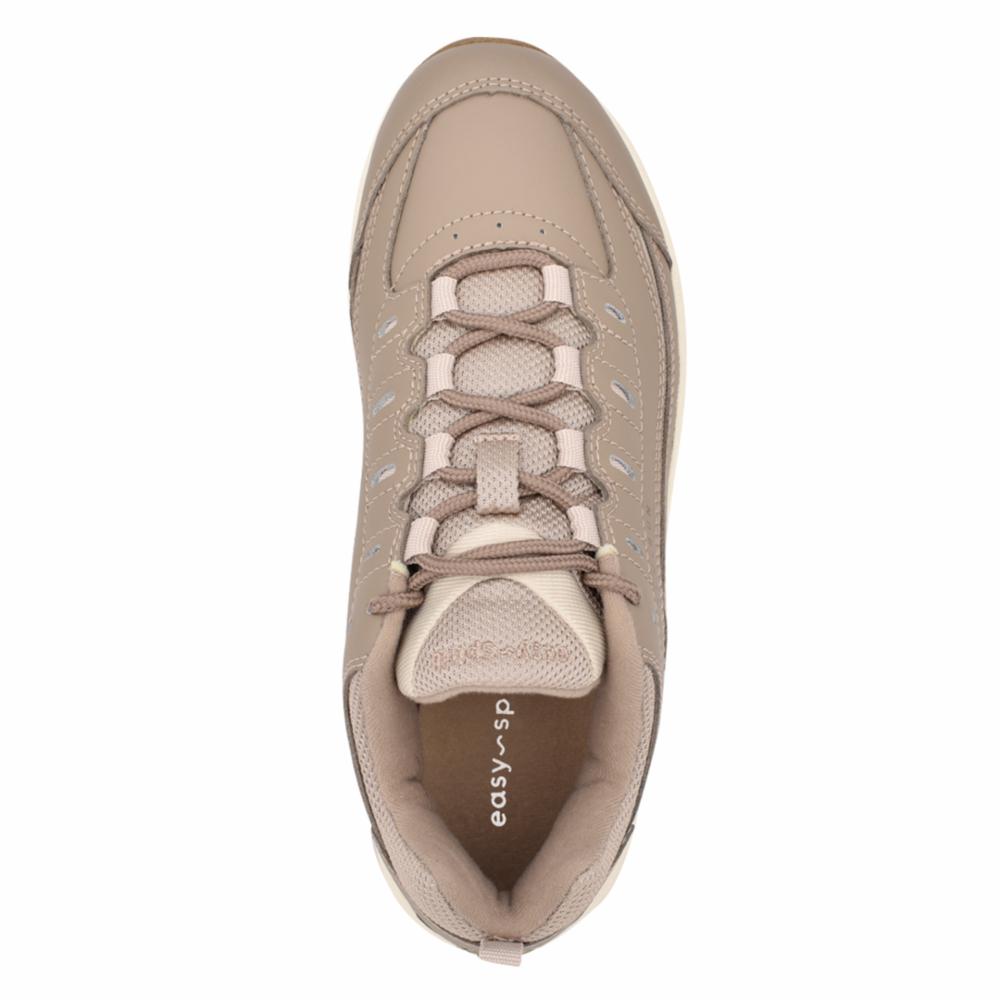 Easy Spirit Women's Romy Comfortable Slip-On Walking Shoes - Lightweight Casual Sneakers with Cushioned Insoles (Brown) - Perfect for Work, Travel & Everyday Wear