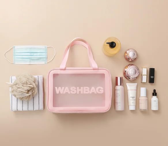 Travel Toiletry Bag Set for Women - 3 PCS Transparent Makeup Organizer for Travel Essentials
