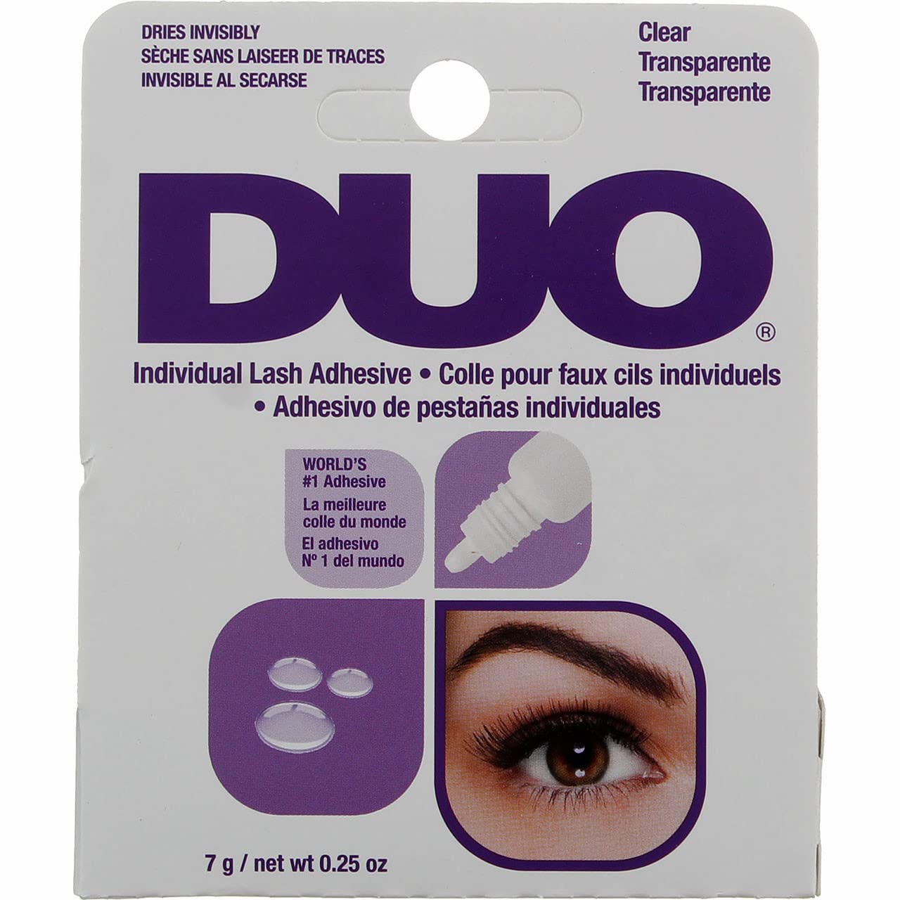 Duo Individual Lash Adhesive Clear 0.25oz (3 Pack) - Waterproof Eyelash Glue for False Lashes, Sensitive Eyes - Perfect for Daily Wear, Special Occasions & Professional Makeup