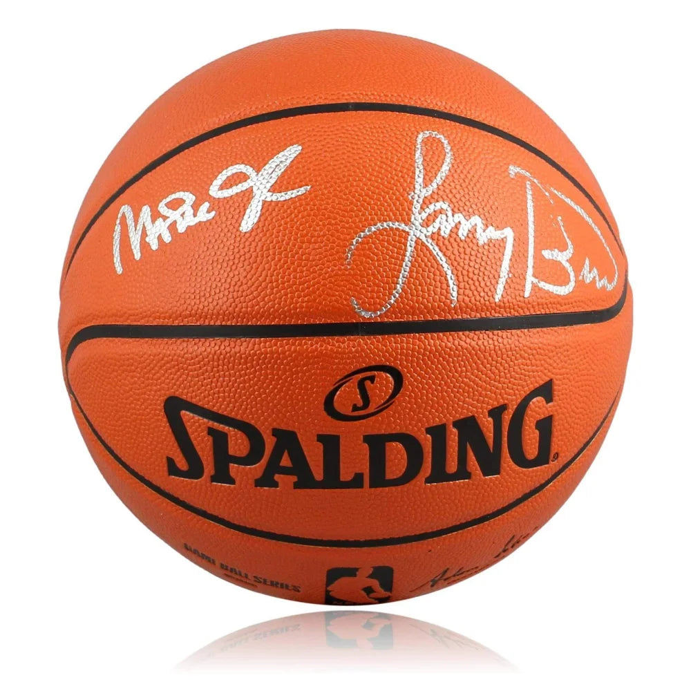Magic Johnson & Larry Bird Dual Signed Basketball - LA Lakers & Celtics Autographed Collectible with JSA COA - Perfect for NBA Memorabilia Fans & Sports Collectors
