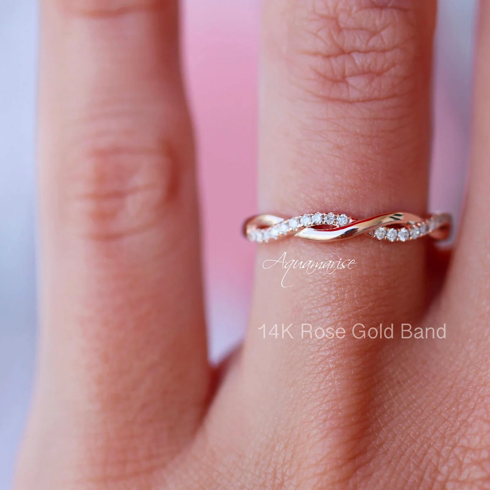 14K Solid Yellow Gold Petite Twisted Vine Wedding Band - Elegant Stackable Ring for Women, Perfect for Bridal, Anniversary & Everyday Wear