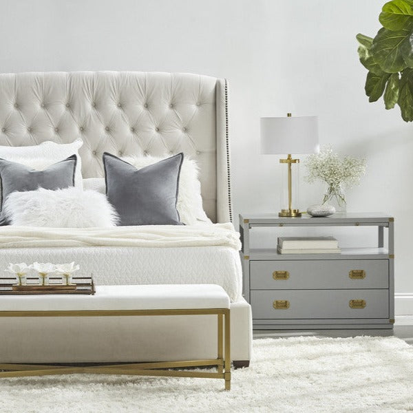 Elegant Gray and Gold Storage Cabinet 35x18x27 Inches - Perfect for Living Room, Bedroom, or Office Organization