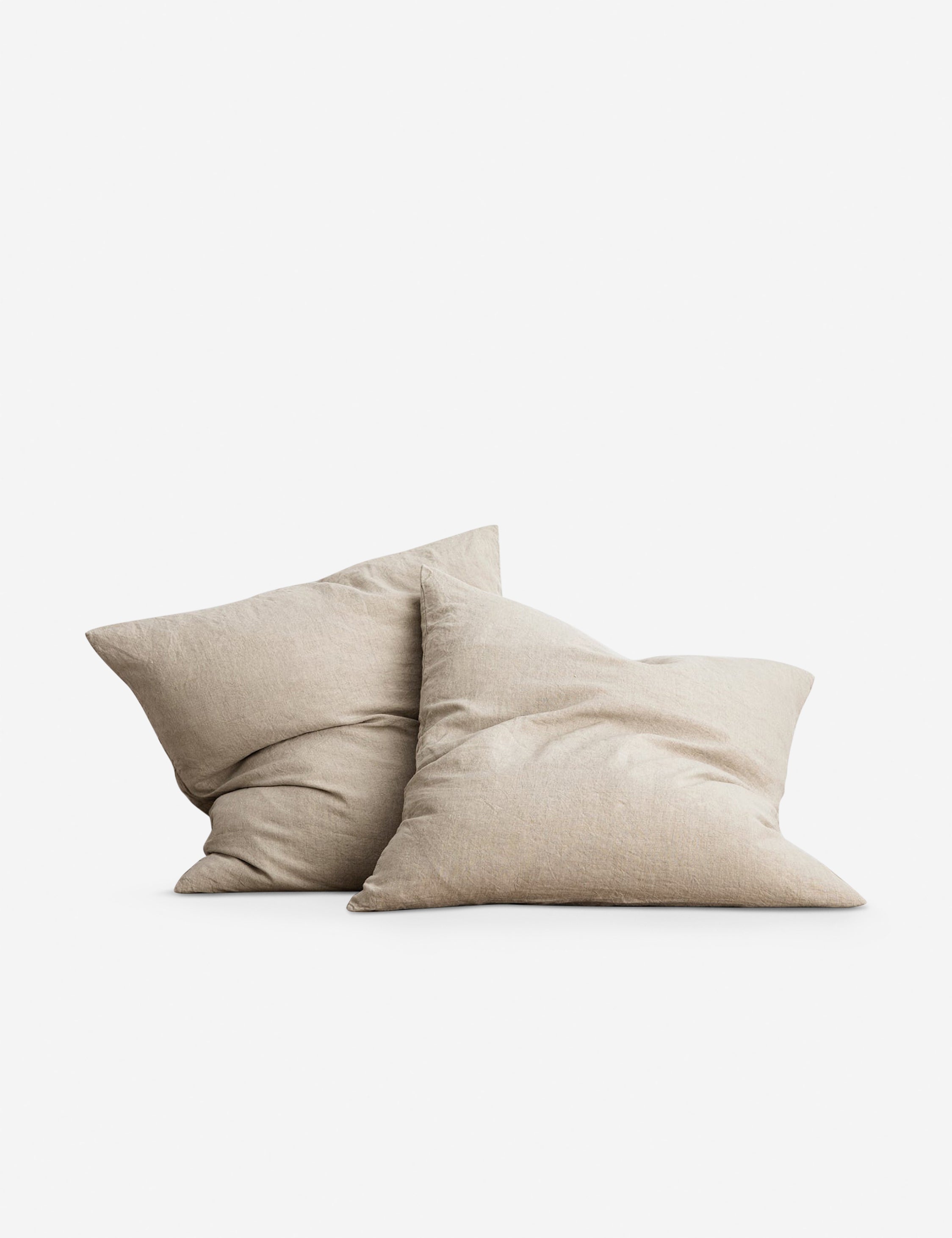 Premium European Flax Linen Euro Pillowcase Set of 2 - 100% Natural Breathable Bedding for Side Sleepers & Hot Sleepers - Perfect for Master Bedroom, Guest Room & Luxury Hotels