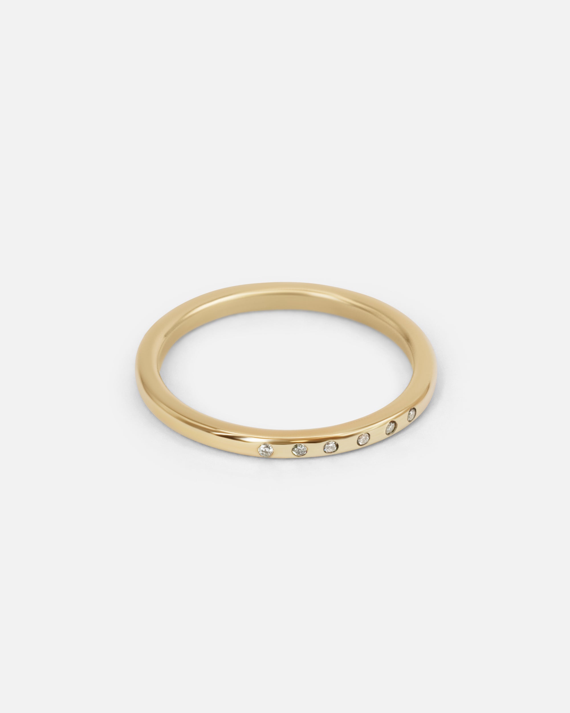 Diamond Flat Band Ring for Women - 14K White Gold Wedding Band, Minimalist Stackable Ring for Everyday Wear, Anniversary Gift, Engagement Ring, Promise Ring