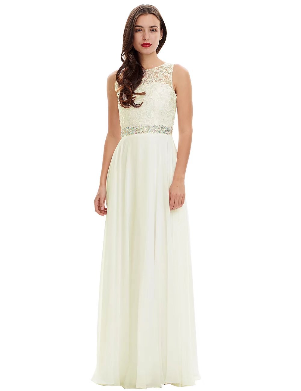 Elegant Women's Lace Chiffon A-Line Prom Dress for Cocktail Party, Bridesmaid & Formal Occasions | Perfect for Weddings, Evening Gala & Special Events