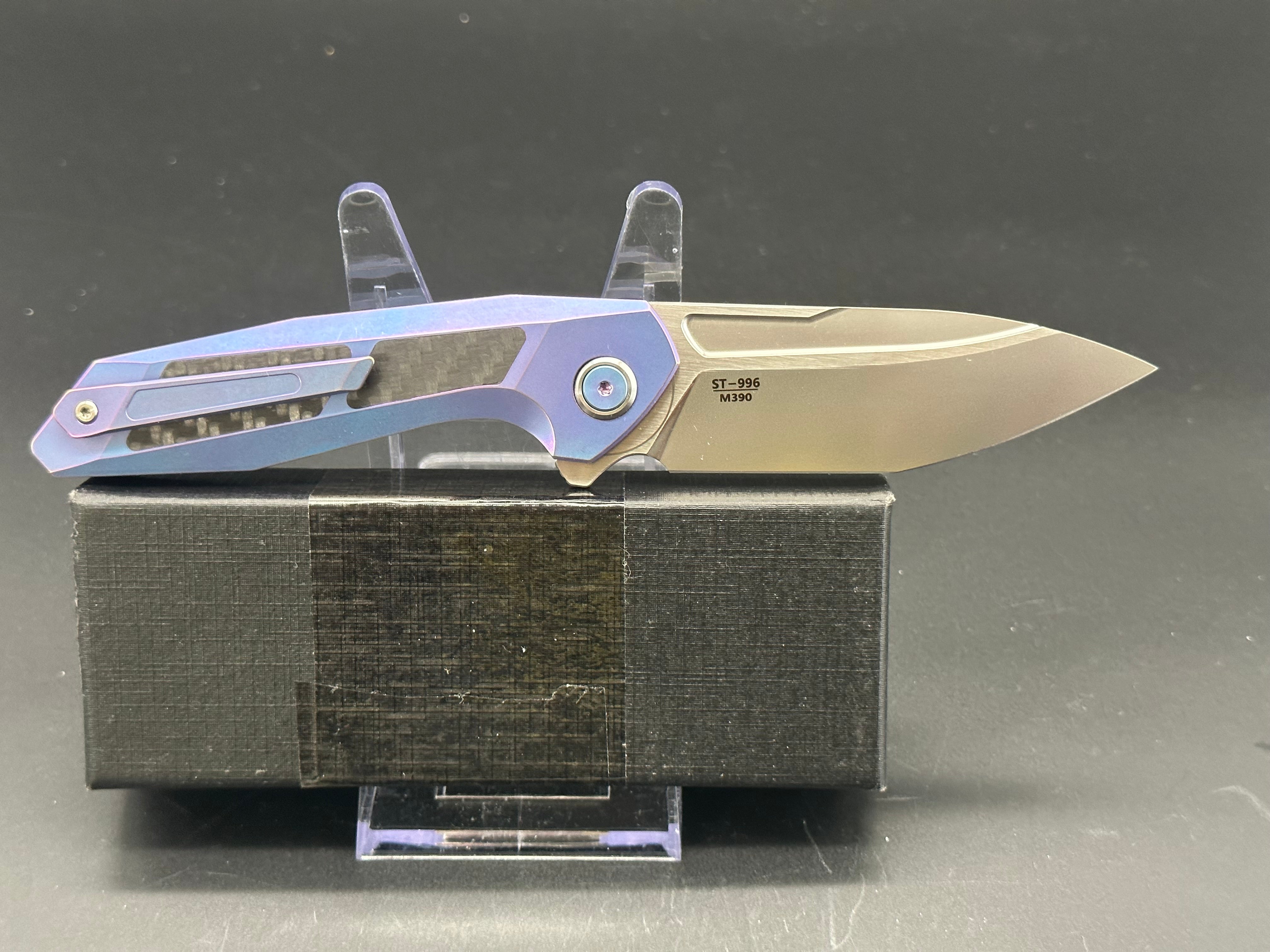 Sitivien ST997 Blue Titanium Knife - Premium EDC Folding Pocket Knife for Outdoor, Camping, Hiking & Everyday Carry