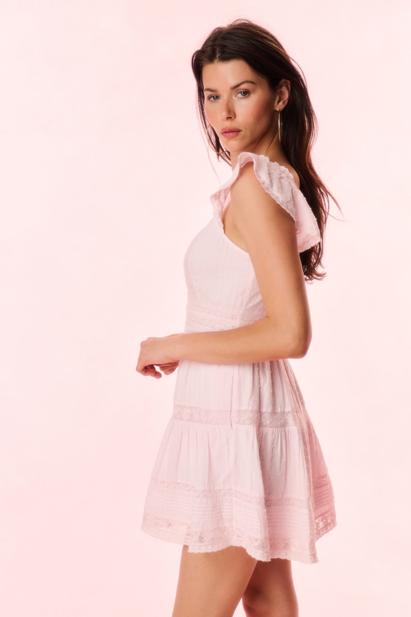 Rietta Cotton Lace Trimmed Mini Dress - Floral Summer Dress for Women, Perfect for Beach Vacation, Date Night & Party Wear