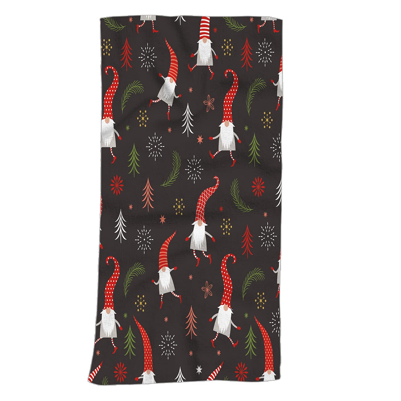 Swono Christmas Hand Towels - 15x30 Inch Cotton Washcloths with Cute Gnome Design | Soft Bathroom, Spa, Gym, Yoga & Kitchen Towels | Perfect for Holiday Decor, Gifts & Daily Use