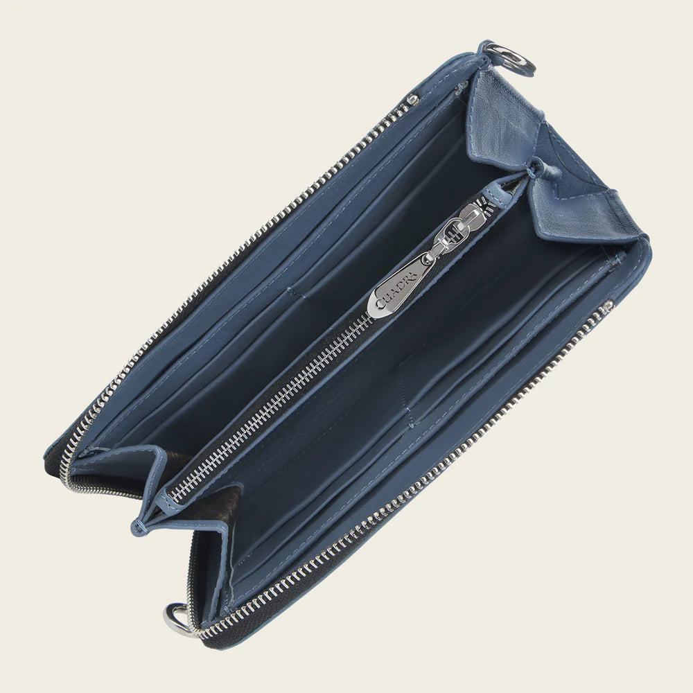 BD229PM Women's Cuadra Blue Casual Fashion Python Wristlet Wallet - Stylish Everyday Clutch for Work, Shopping & Night Out