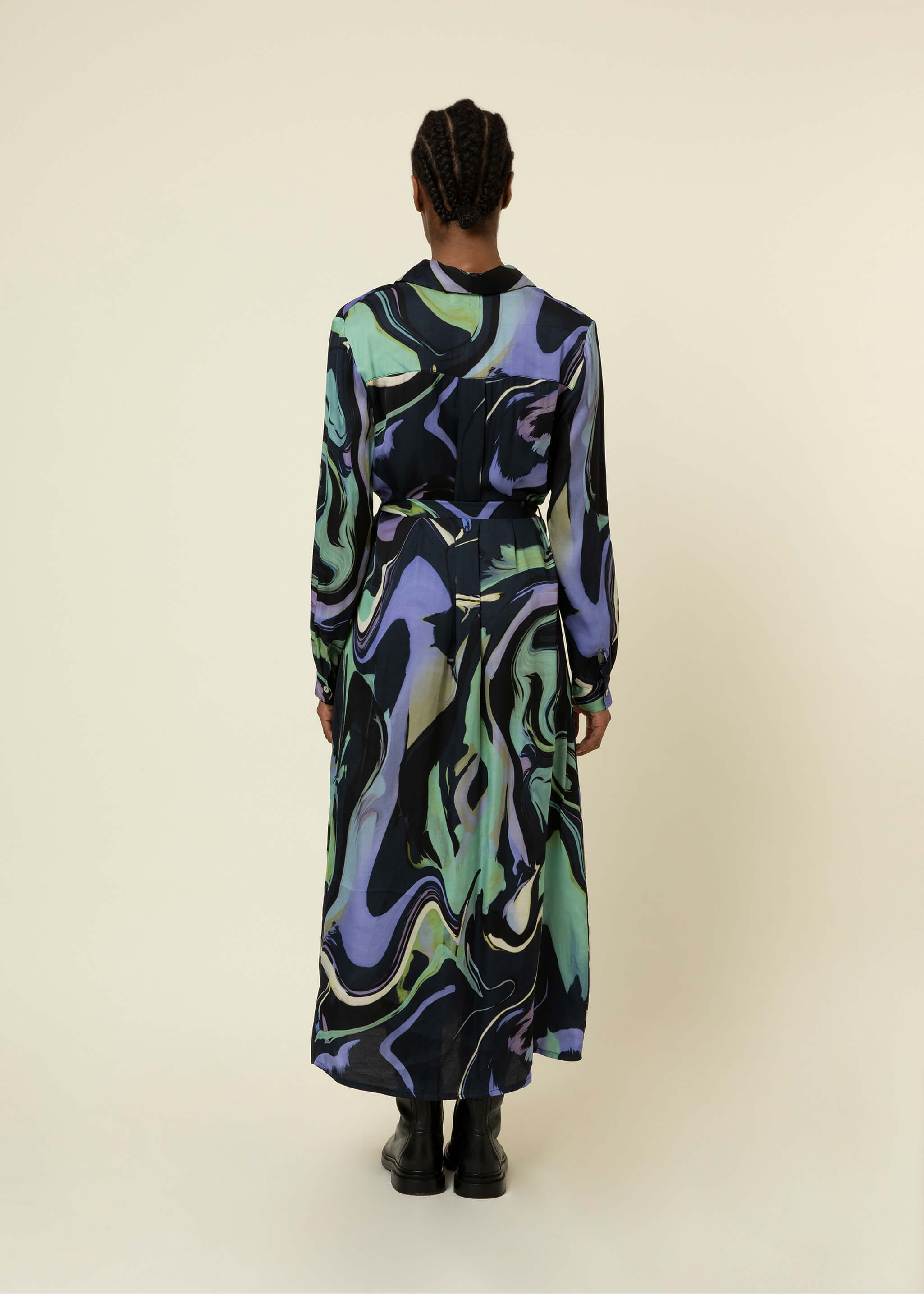 Hevi Shirt Dress for Women - Navy Blue Casual Button Down Tunic Top - Perfect for Office Wear, Weekend Outings & Spring Layering