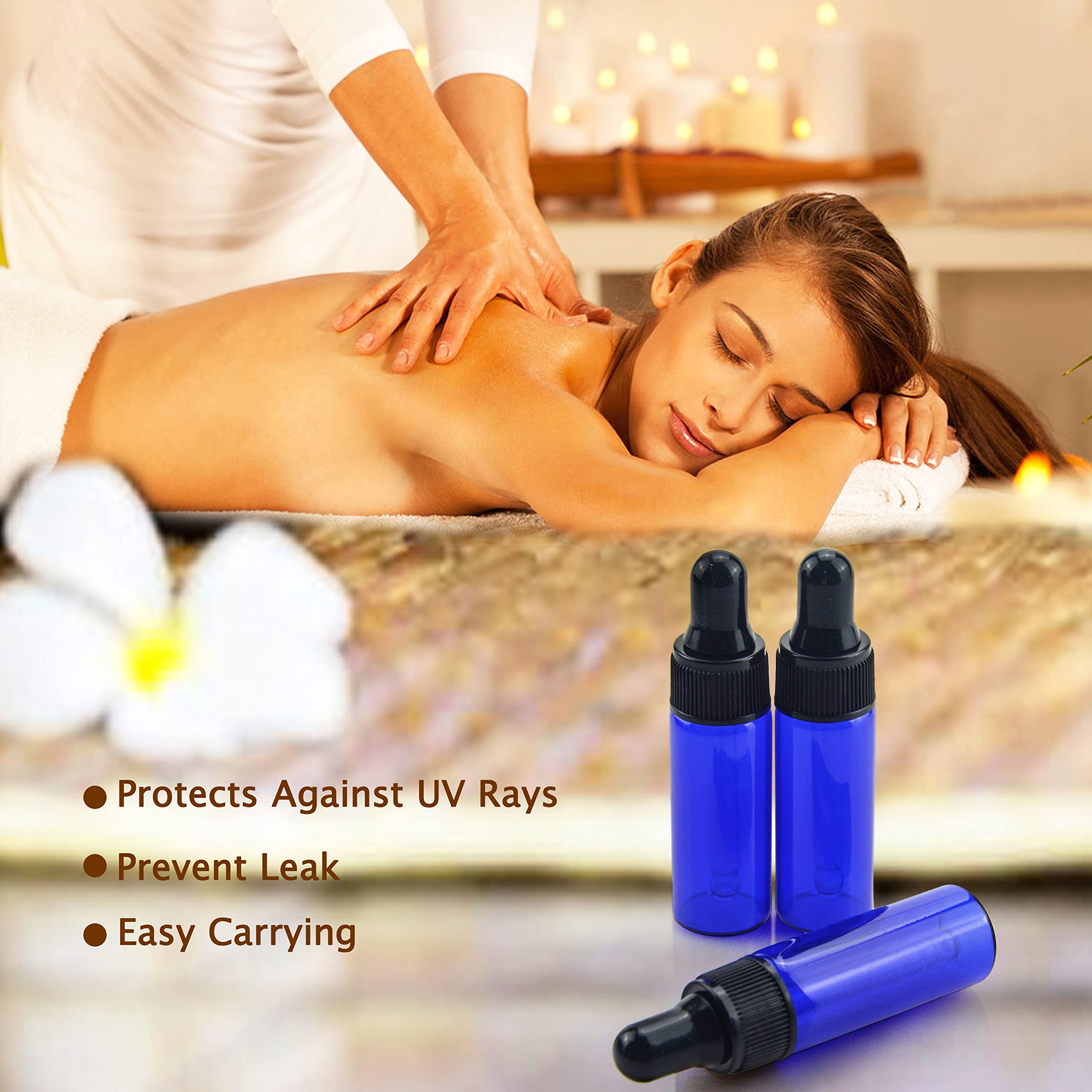 22 PCS 5ml Blue Glass Dropper Bottles for Essential Oils, Perfume, Lotion & DIY Samples - Small Empty Vials with Glass Eye Droppers - Perfect for Aromatherapy, Travel & Gift Packaging