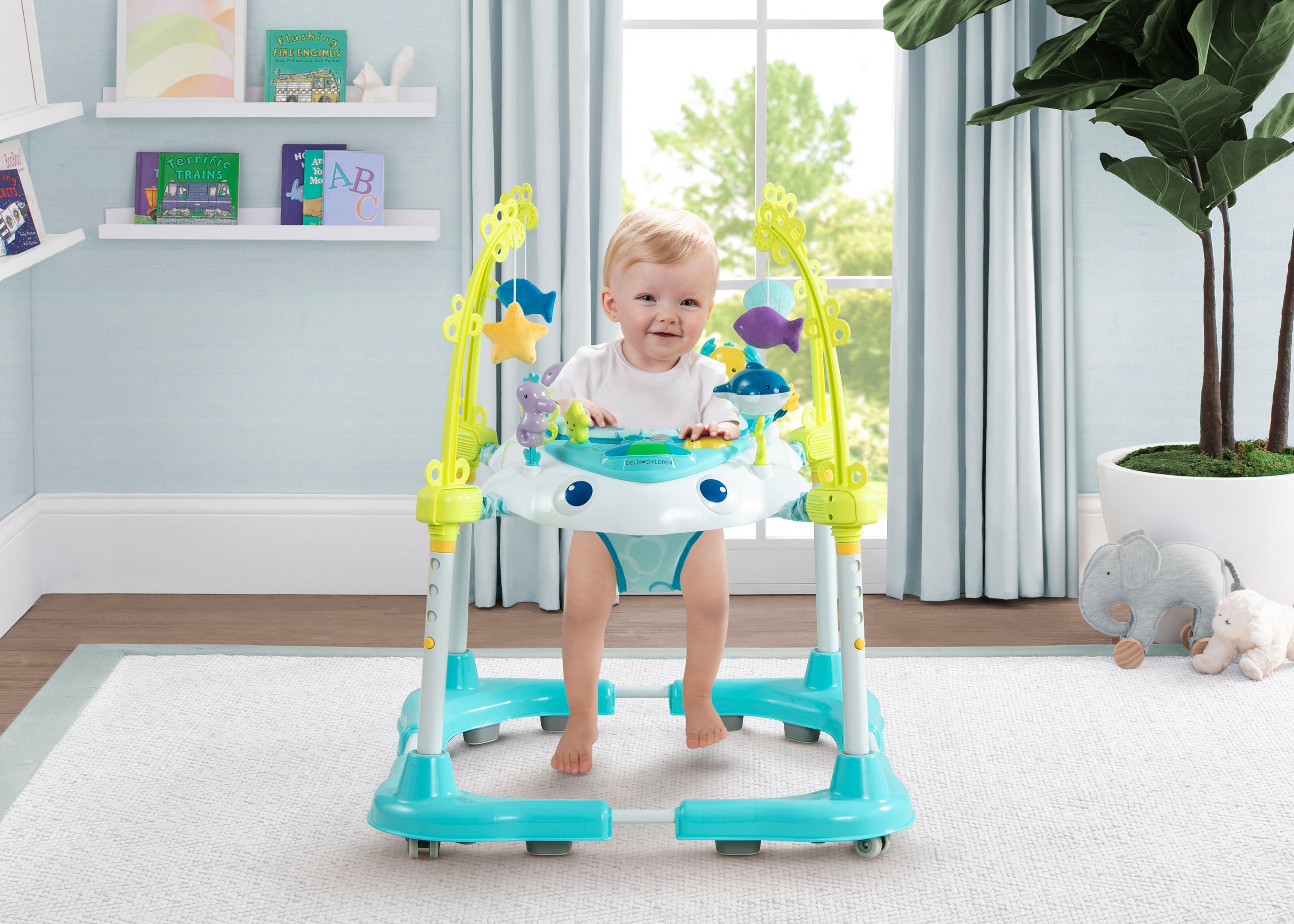 Deluxe Bounceroo Learn2Walk Baby Walker - Adjustable Infant Activity Center for Early Walking Development | Perfect for Playtime, Learning to Walk & Indoor Toddler Exercise