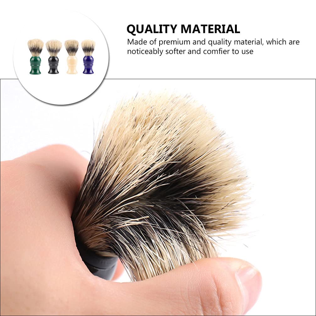 EXCEART Men's Shaving Brush Set - 4Pcs Ultra-Soft Silvertip Badger Bristle Shaving Brushes with Plastic Handle, Fine Bristle Hairbrush & Comb for Men, Perfect for Daily Grooming and Travel