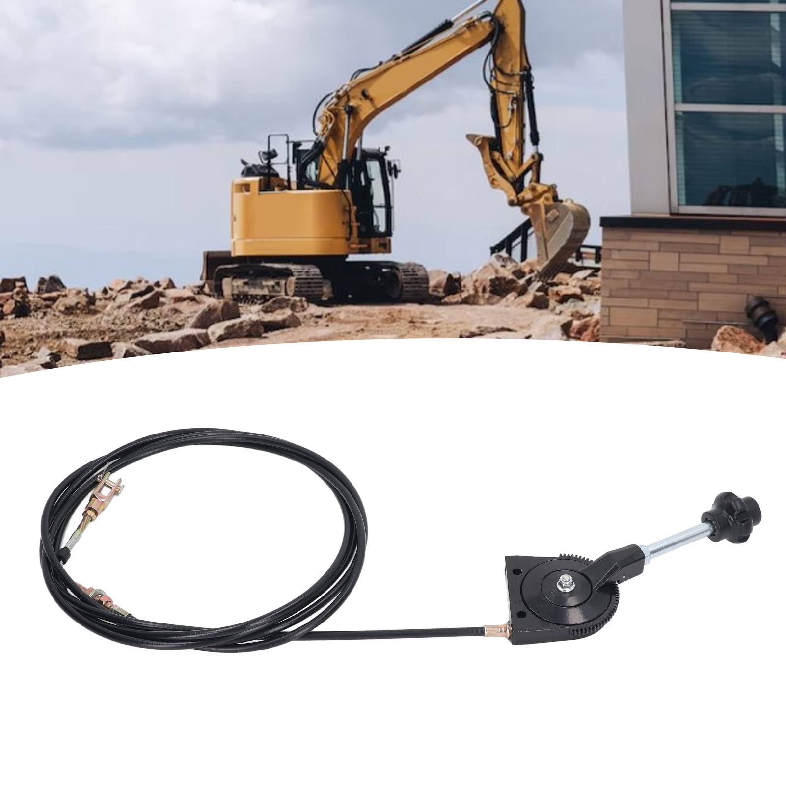 Heavy Duty Excavator Throttle Control Cable - 3.5m Stainless Steel Manual Throttle Cable for Construction Equipment, Excavators & Concrete Mixers | Durable Replacement Part for Precise Engine Speed Control in Tough Job Sites