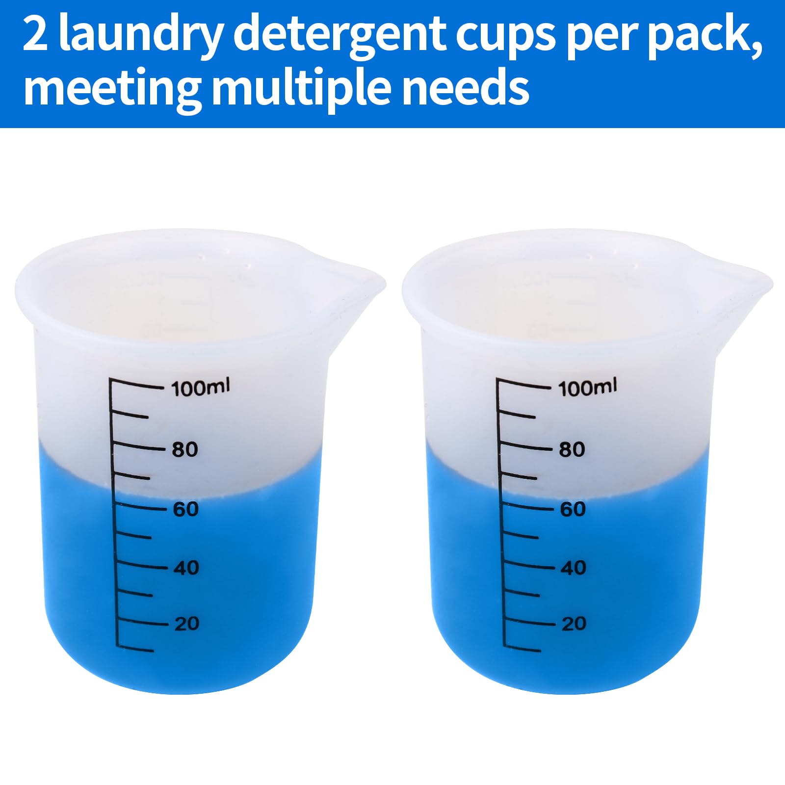 Silicone Laundry Detergent Measuring Cup - Washable & Leak-Proof Liquid Detergent Dispenser (2-Pack) - Perfect for Laundry Rooms, Travel & Mess-Free Cleaning