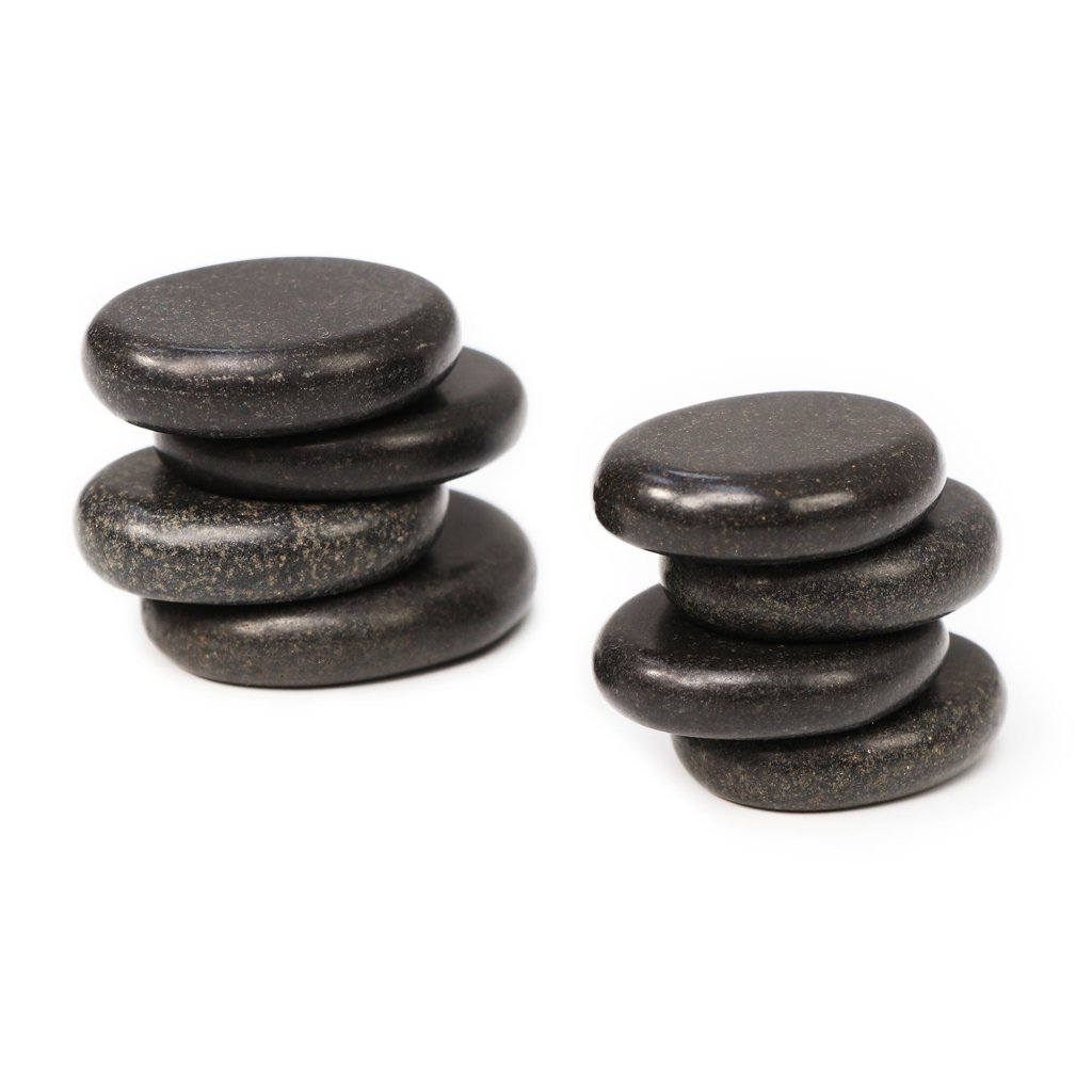 Professional Basalt Hot Stone Massage Set - 8 Piece Toe Therapy Kit (1.5