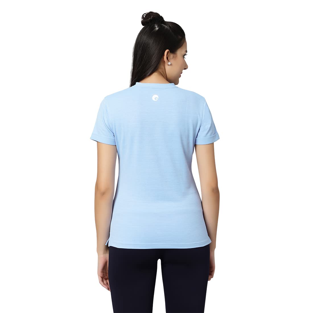 OMTEX Women's Moisture-Wicking V-Neck Sport T-Shirt - Breathable Short Sleeve Athletic Top for Running, Yoga & Gym Workouts - Pack of 1