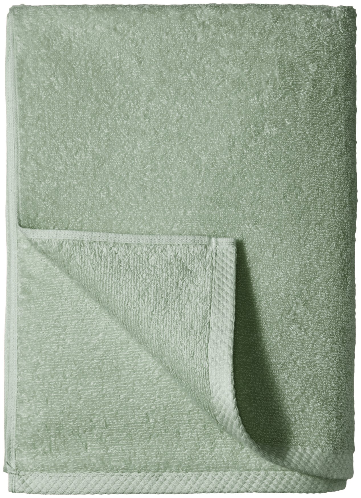 Amazon Basics 100% Cotton Quick-Dry Lightweight Moisture Absorbing Bath Towel Set of 2, Seafoam Green, 54