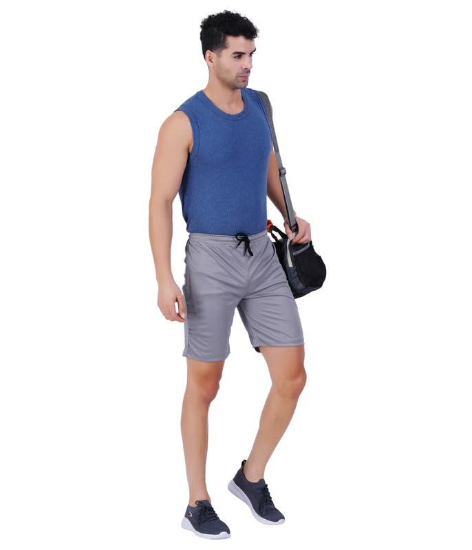 Men's Quick Dry Gym Shorts with Zipper Pocket - Lightweight Polyester Running Shorts for Workout & Training | Ergonomic Design & Drawstring Waist | Perfect for Jogging, Gym & Outdoor Sports