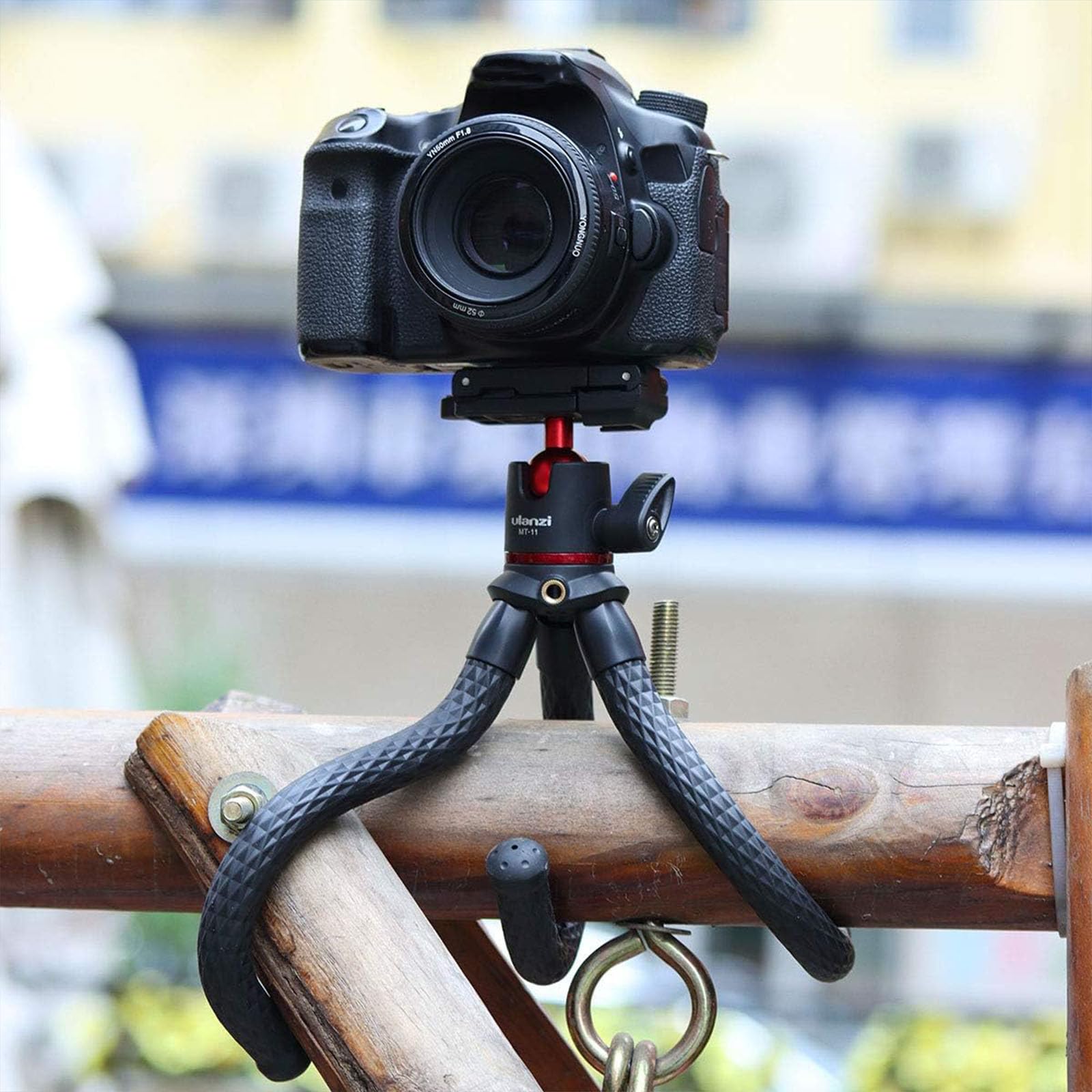 ULANZI Flexible Camera Tripod Stand with Hidden Phone Holder & Cold Shoe Mount - Universal 1/4'' Screw Compatible with iPhone 16/15/14 Pro Max, Samsung, Canon, Nikon, Sony Cameras - Perfect for Vlogging, Travel Photography & Live Streaming