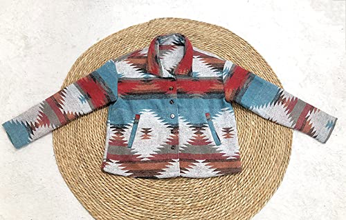 TIAFORD Women's Aztec Print Shacket Jacket - Long Sleeve Button Down Western Style Shacket for Women | Perfect for Casual Outings, Fall Layering & Boho Fashion Looks