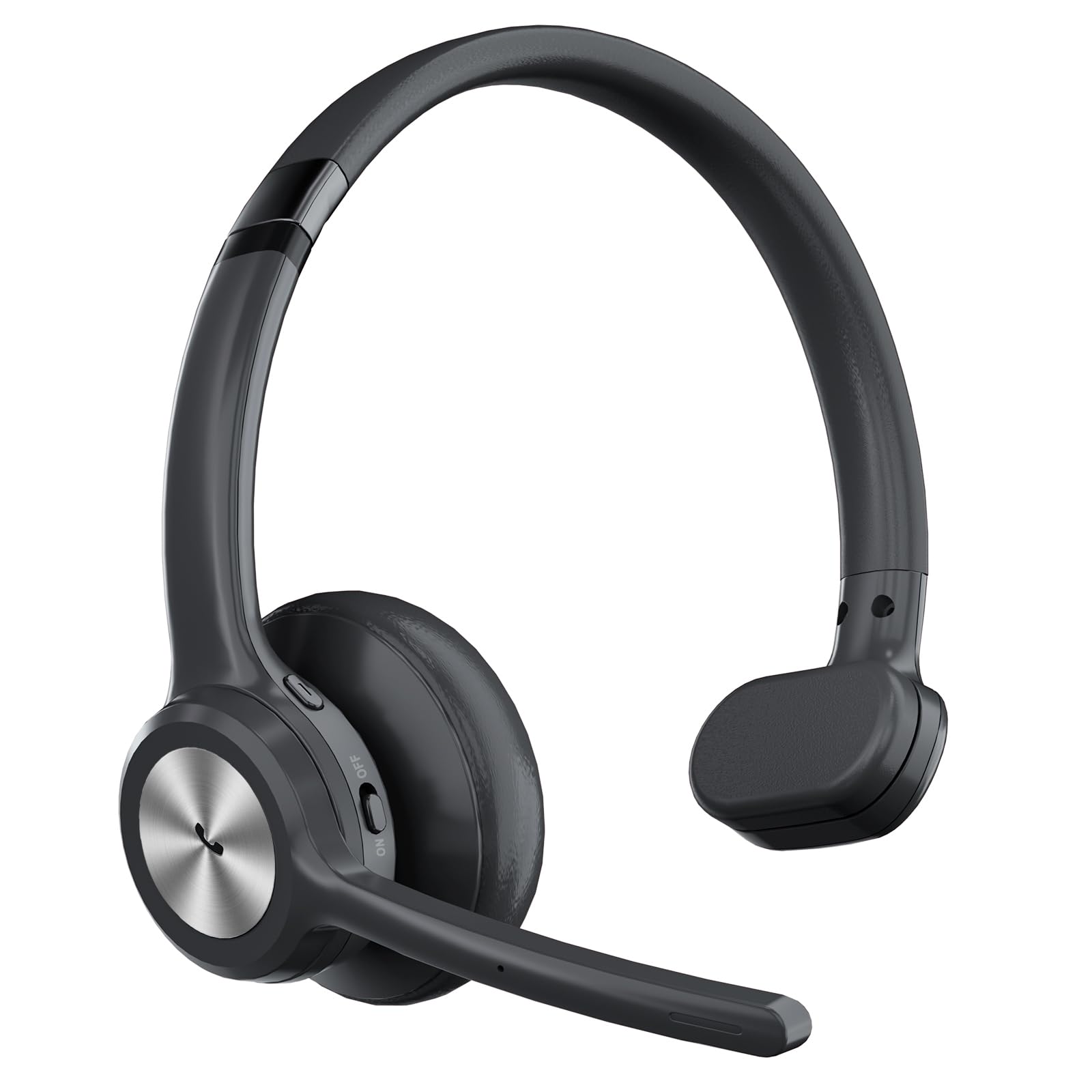 Wireless Bluetooth Trucker Headset with Noise Cancelling & Mute Button - 40Hrs Battery Life for Truck Drivers, Office Work & Phone Calls | Comfortable Over-Ear Headphones for Long Haul Driving & Remote Work