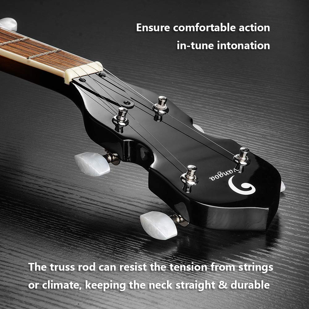 Vangoa 5 String Full Size Banjo with Resonator & Remo Head - Professional Closed Back Banjo Kit for Adults & Beginners - Includes Premium Accessories - Perfect for Bluegrass, Folk Music & Live Performances