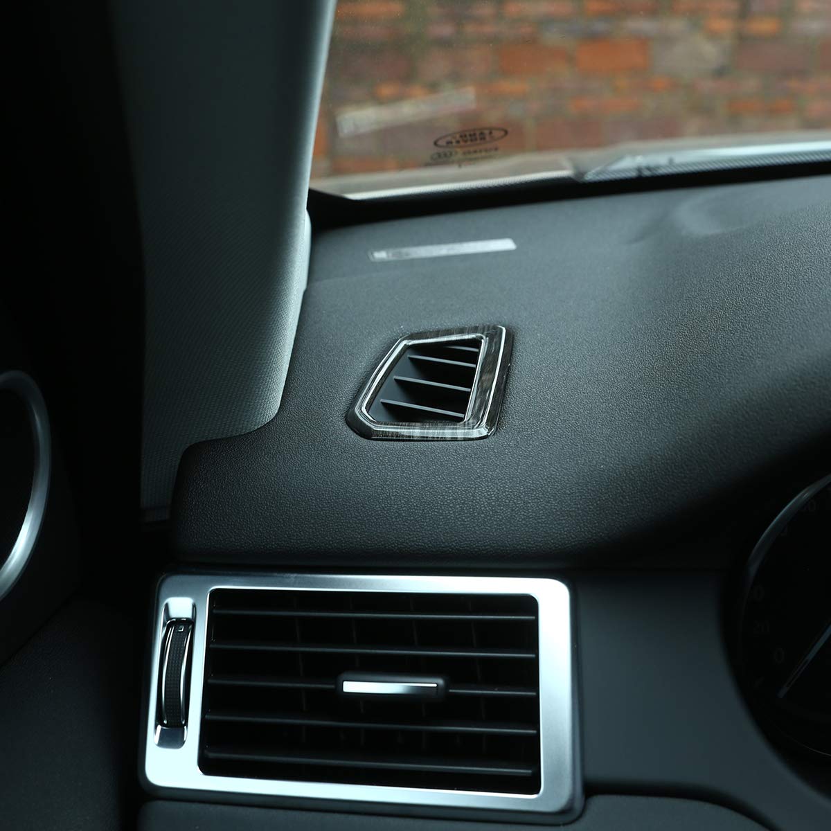 ABS Black Wood Grain Car Dashboard Air Vent Trim for Land Rover Discovery Sport 2015-2019 - Premium Interior Upgrade for Enhanced Luxury & Style - Perfect for Car Enthusiasts & Customization Projects