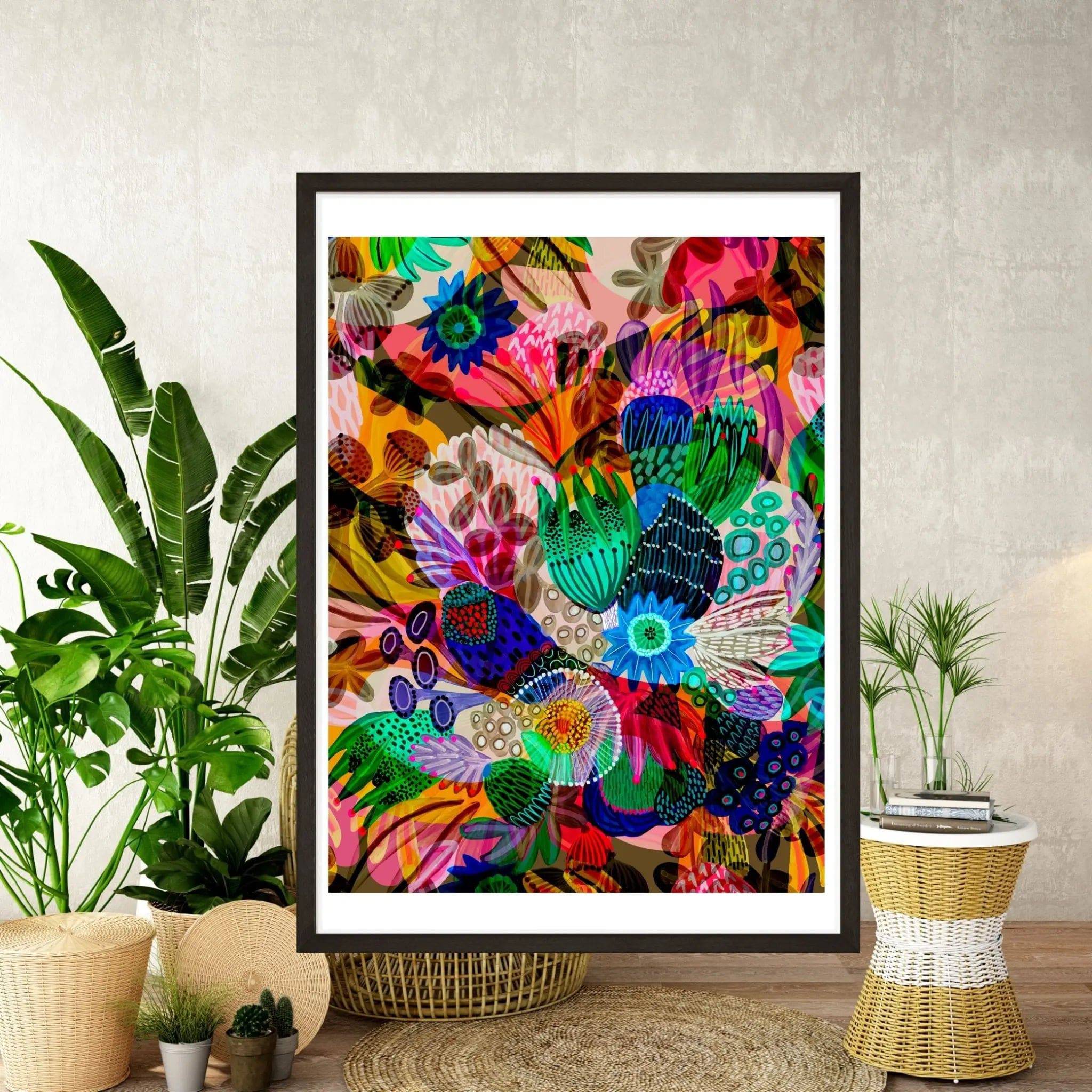 Abstract Wall Art Print - Garden of Eden Painting for Modern Home & Office Decor - Perfect for Living Room, Bedroom or Office Wall Decor