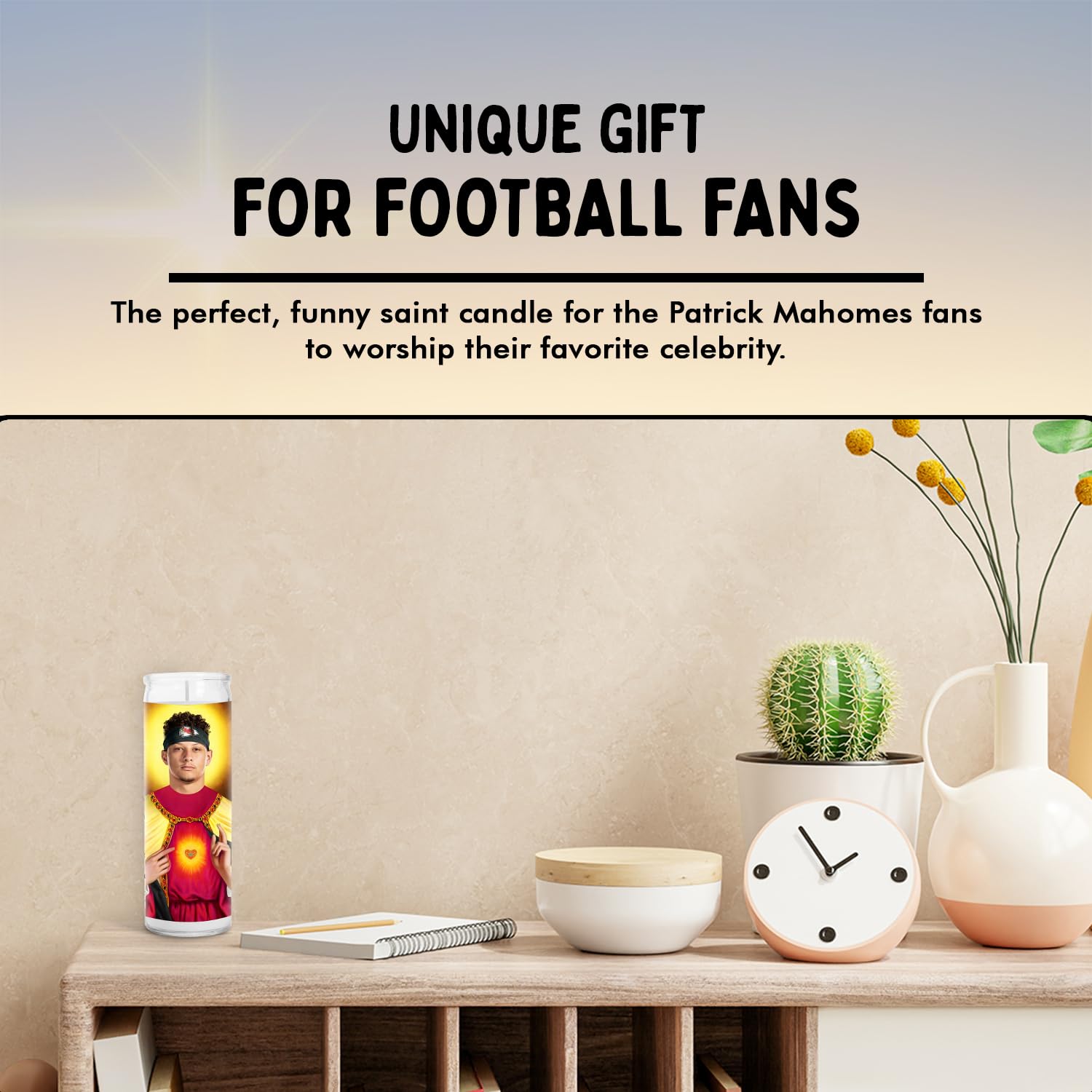 Patrick Celebrity Scented Soy Wax Candle - Handmade in USA Football-Themed Votive Candle - Perfect Sports Gift for Football Fans, Home Decor & Relaxation