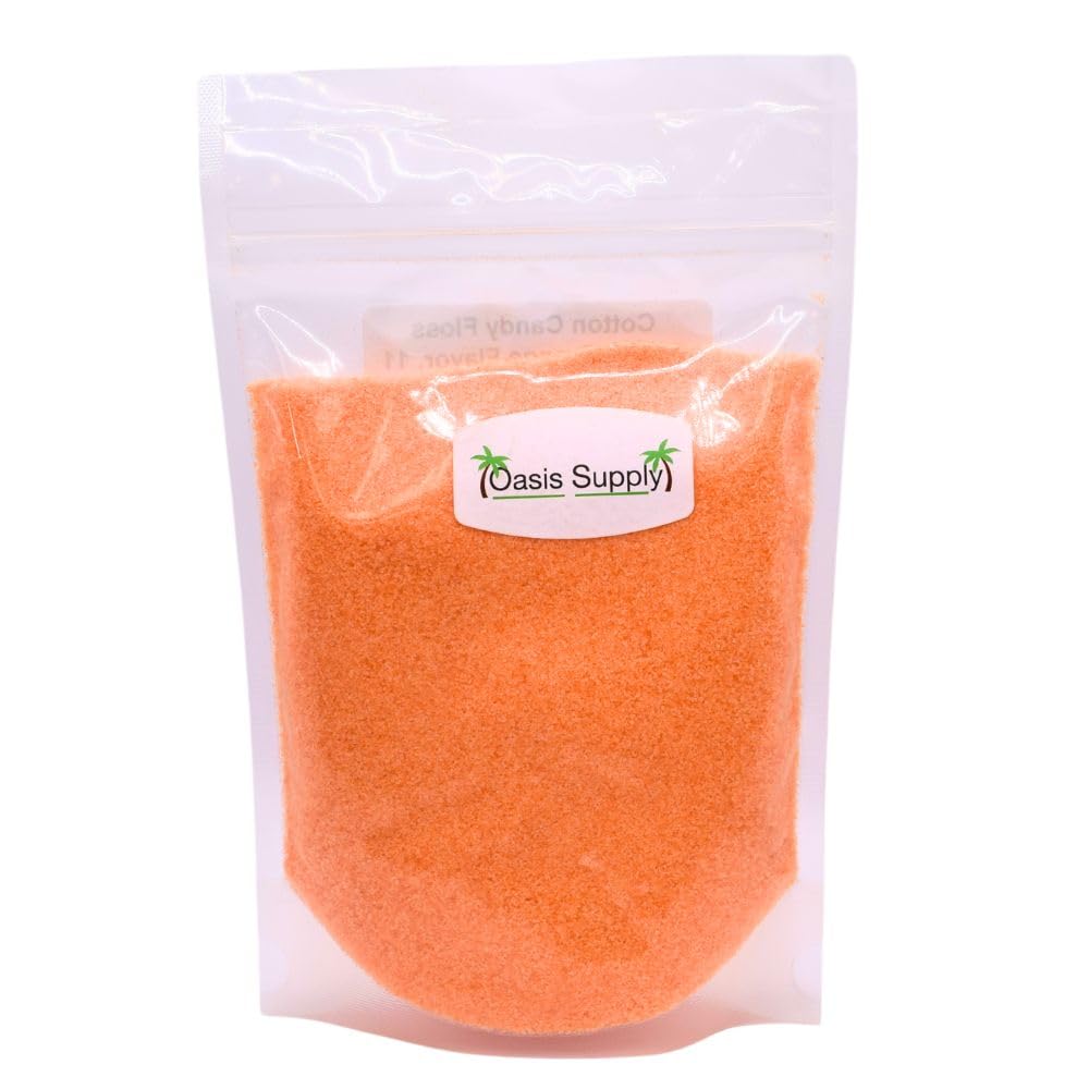 Orange Flavor Cotton Candy Sugar (11 oz) – Makes 44 Medium Cones – Premium Cotton Candy Floss Mix for Machines – Perfect for Parties, Carnivals & Home Treats