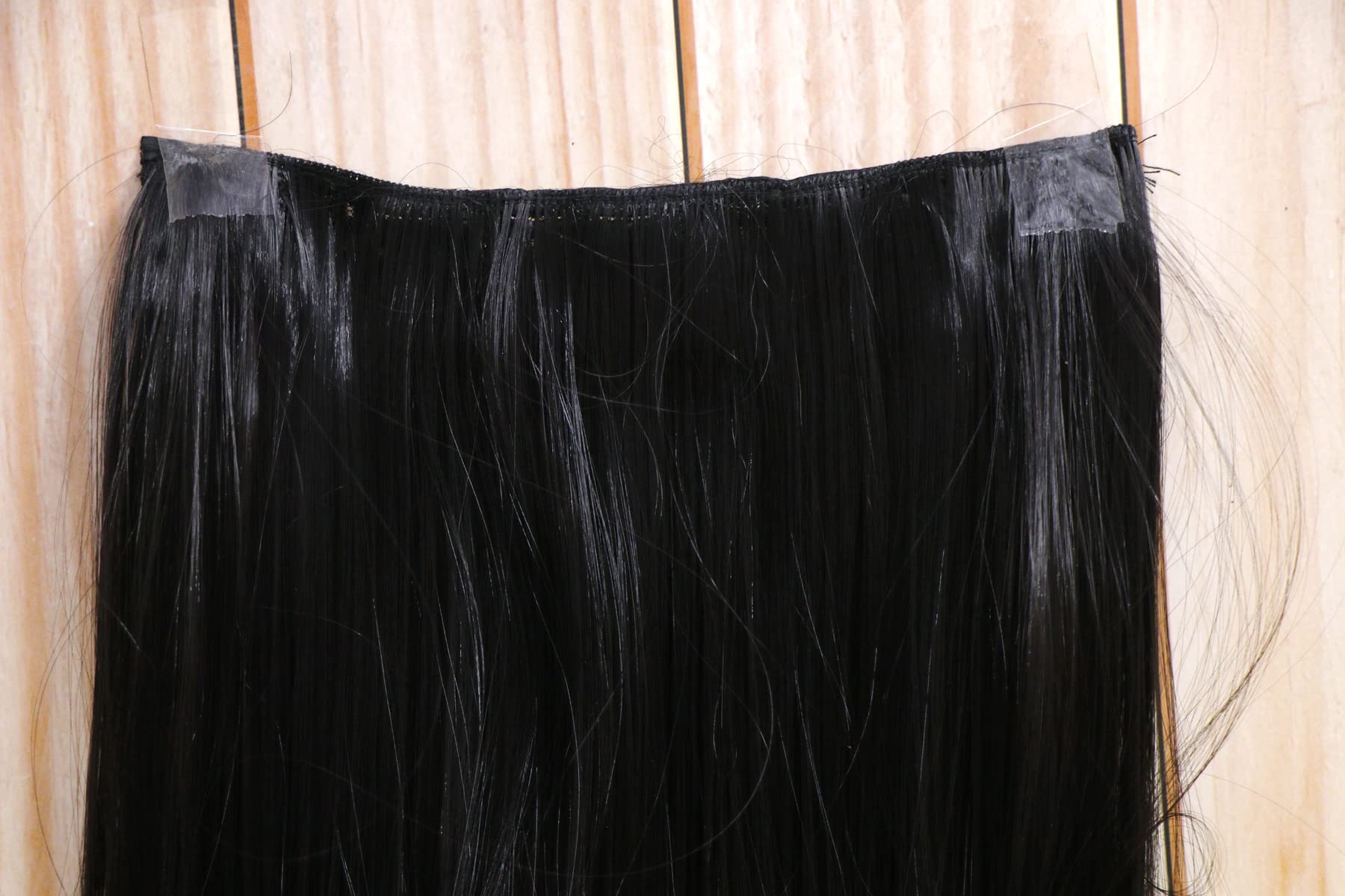 Navjai 5 Clip-in Synthetic Hair Extensions for Women - 25-26 Inch Straight Short Wig with Natural Black Color | Perfect for Daily Styling, Cosplay & Special Occasions