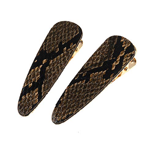 Hair Clip Set 2 - Python Light Brown